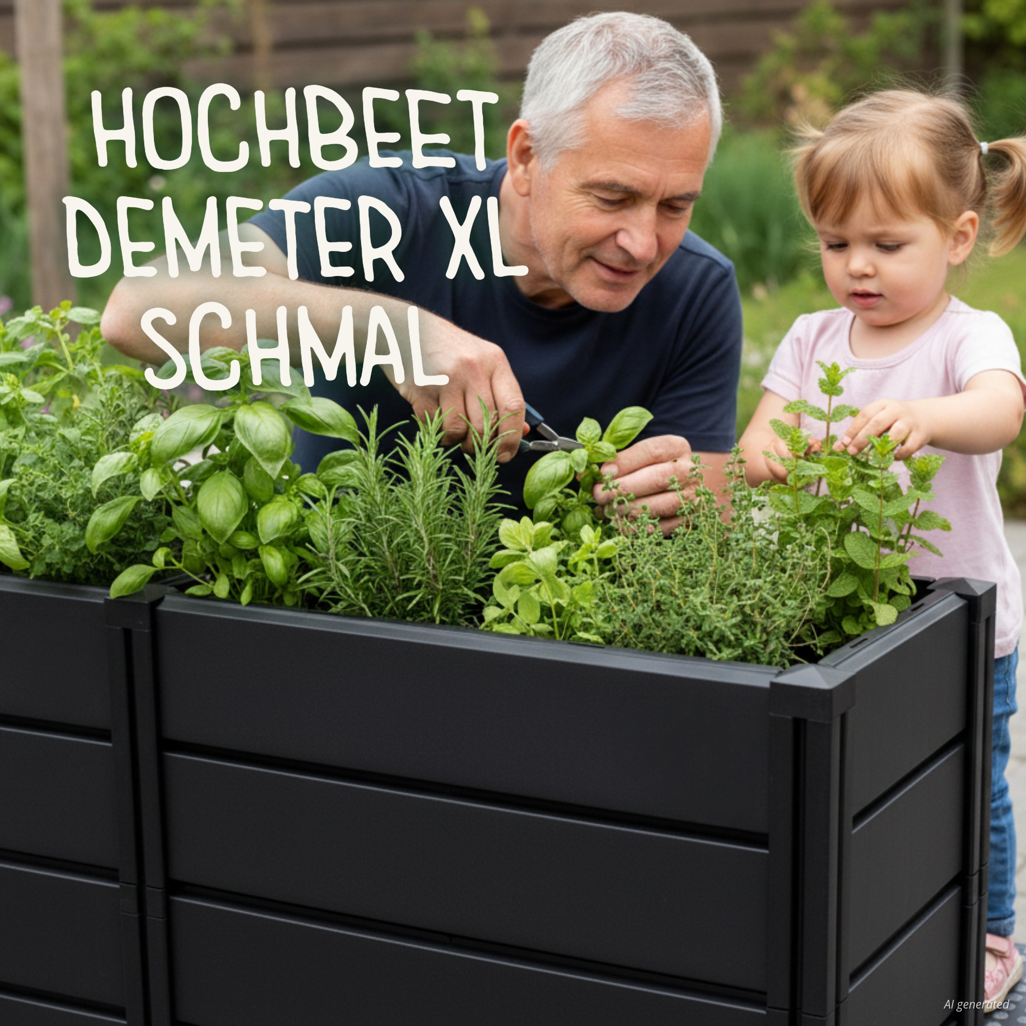 KHW Hochbeet »Demeter XL - schmal« MADE IN GERMANY BxTxH: 158x44x61 cm