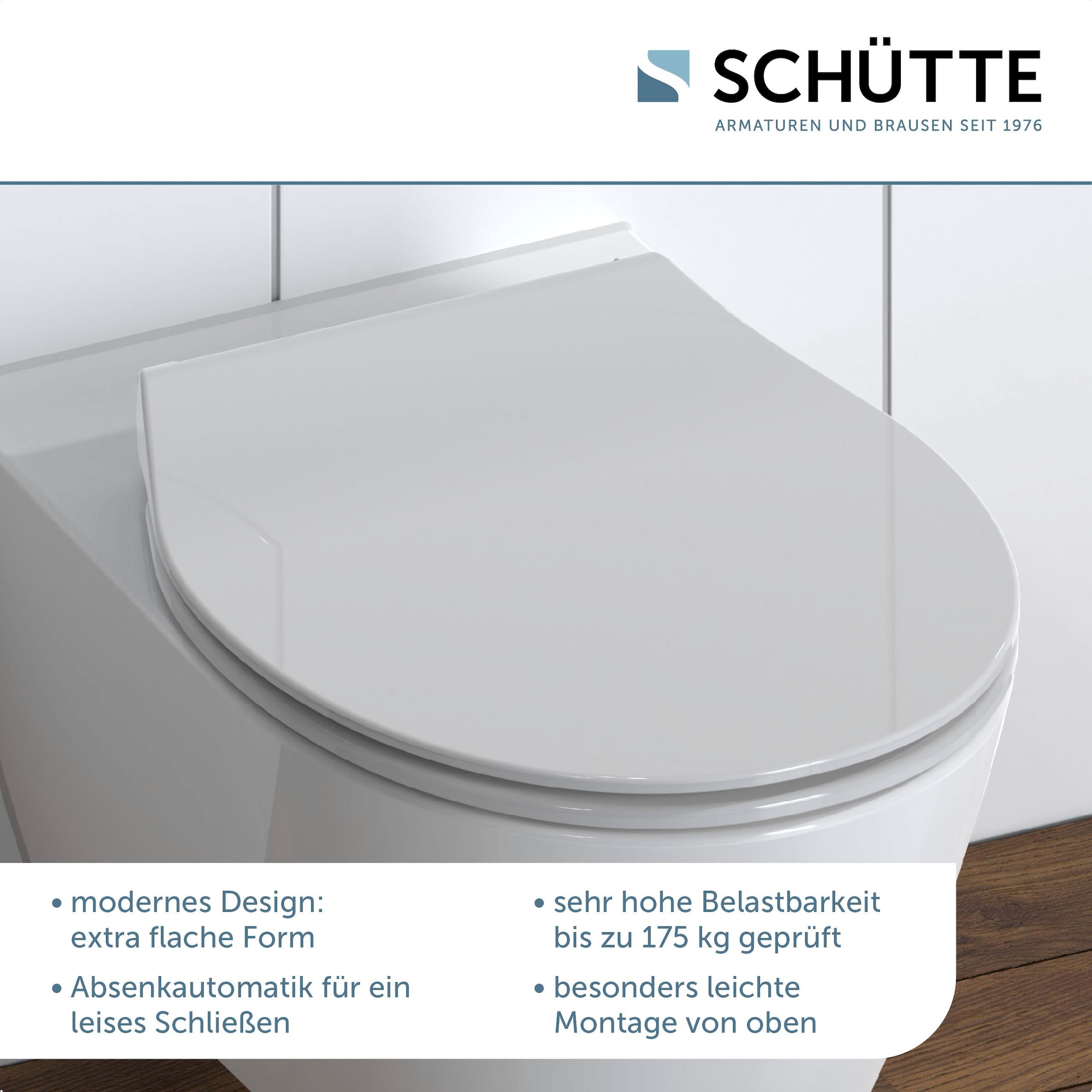 Schütte WC-Sitz »SLIM« Duroplast, Absenkautomatik, Schnellverschluss, besonders flache Form