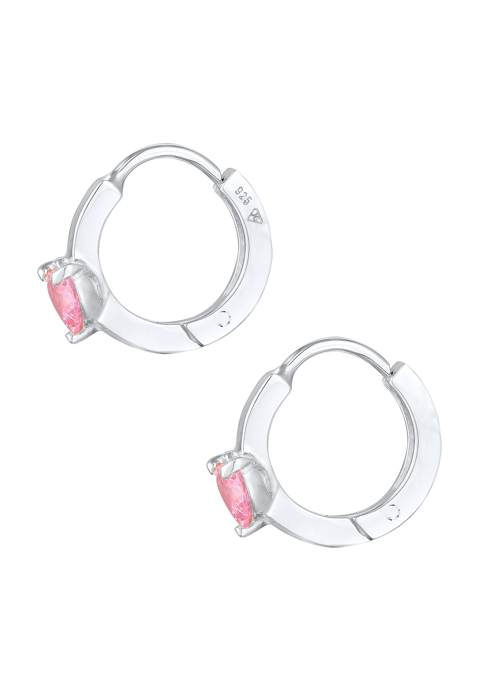 Elli Paar Ohrstecker »Ohrringe Kids Creolen Herz Zirkonia 925 Silber«