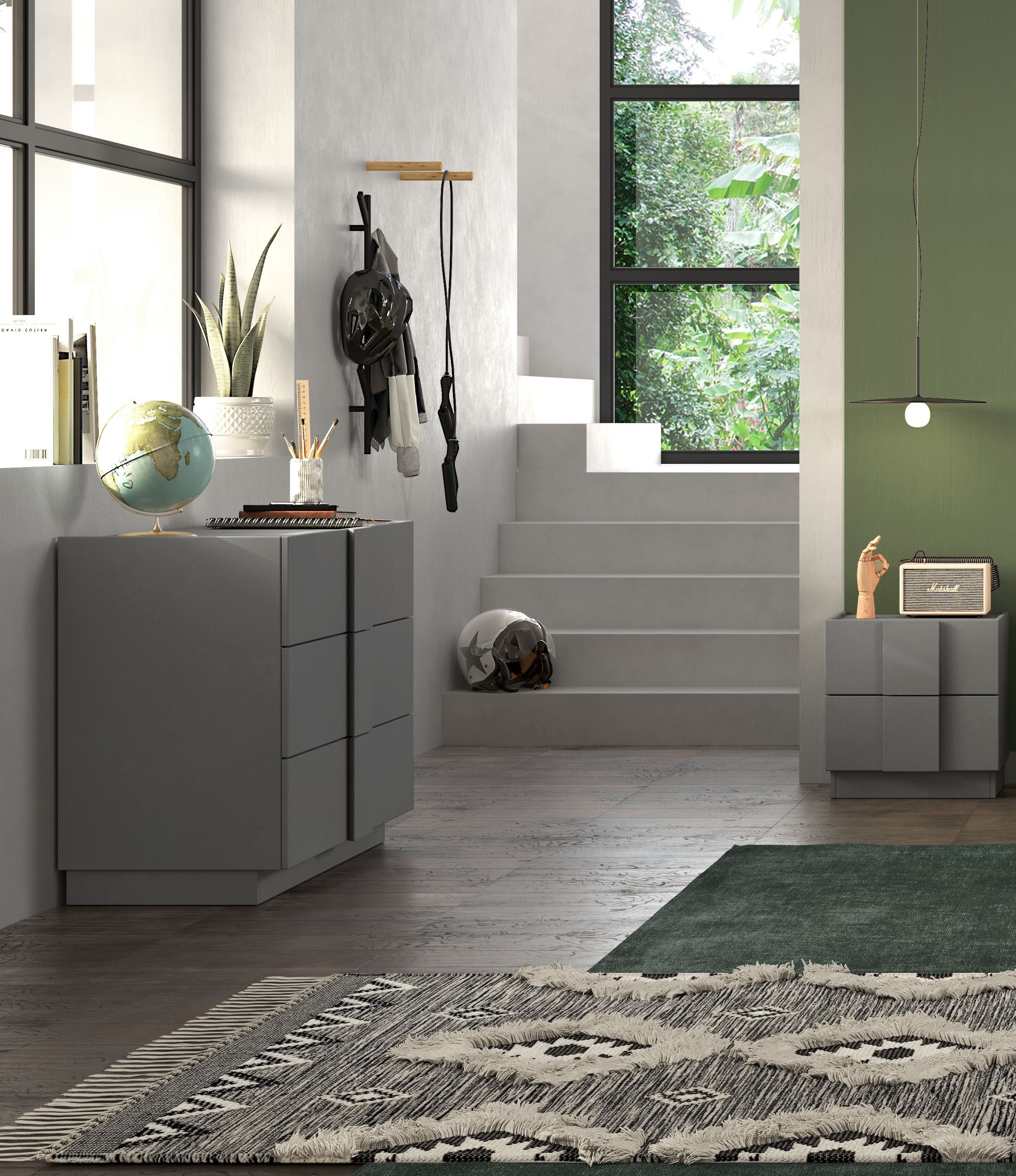 INOSIGN Nachtschrank »Jupiter, Nachtkommode (1-St), Nachttisch, Nachtkonsole, 2 Schubladen« 1 Stk. tlg.