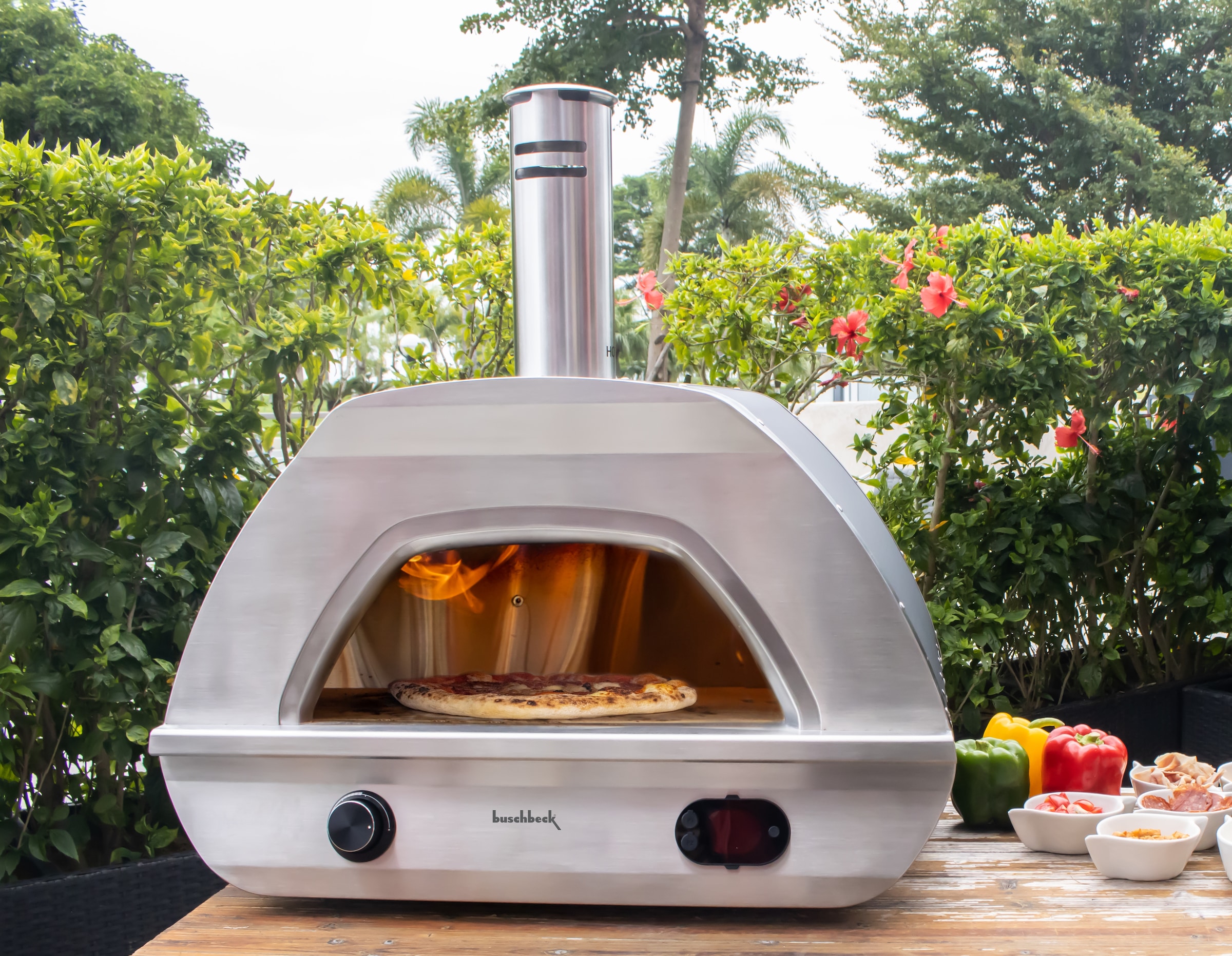 Buschbeck Gasgrill »Pizzaofen X1 inkl. Bluetooth-Thermometer«, BxTxH: 48x52x74 cm