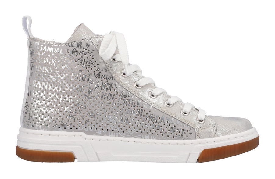 Rieker Sneaker, High Top-Sneaker, Freizeitschuh, Schnürschuh im Metallic-Look