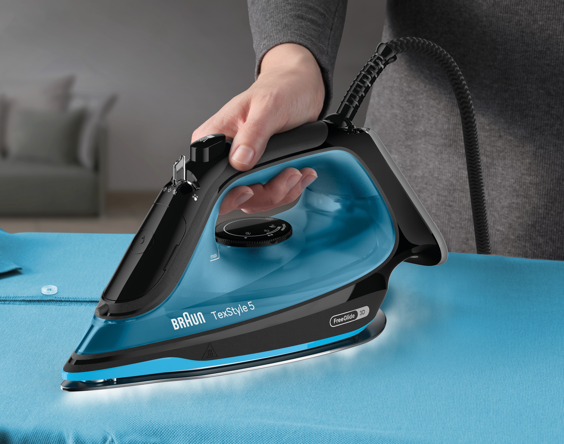 Braun Dampfbügeleisen »TexStyle 5 SI 5256 BL«, 2600 W, schwarz/blau