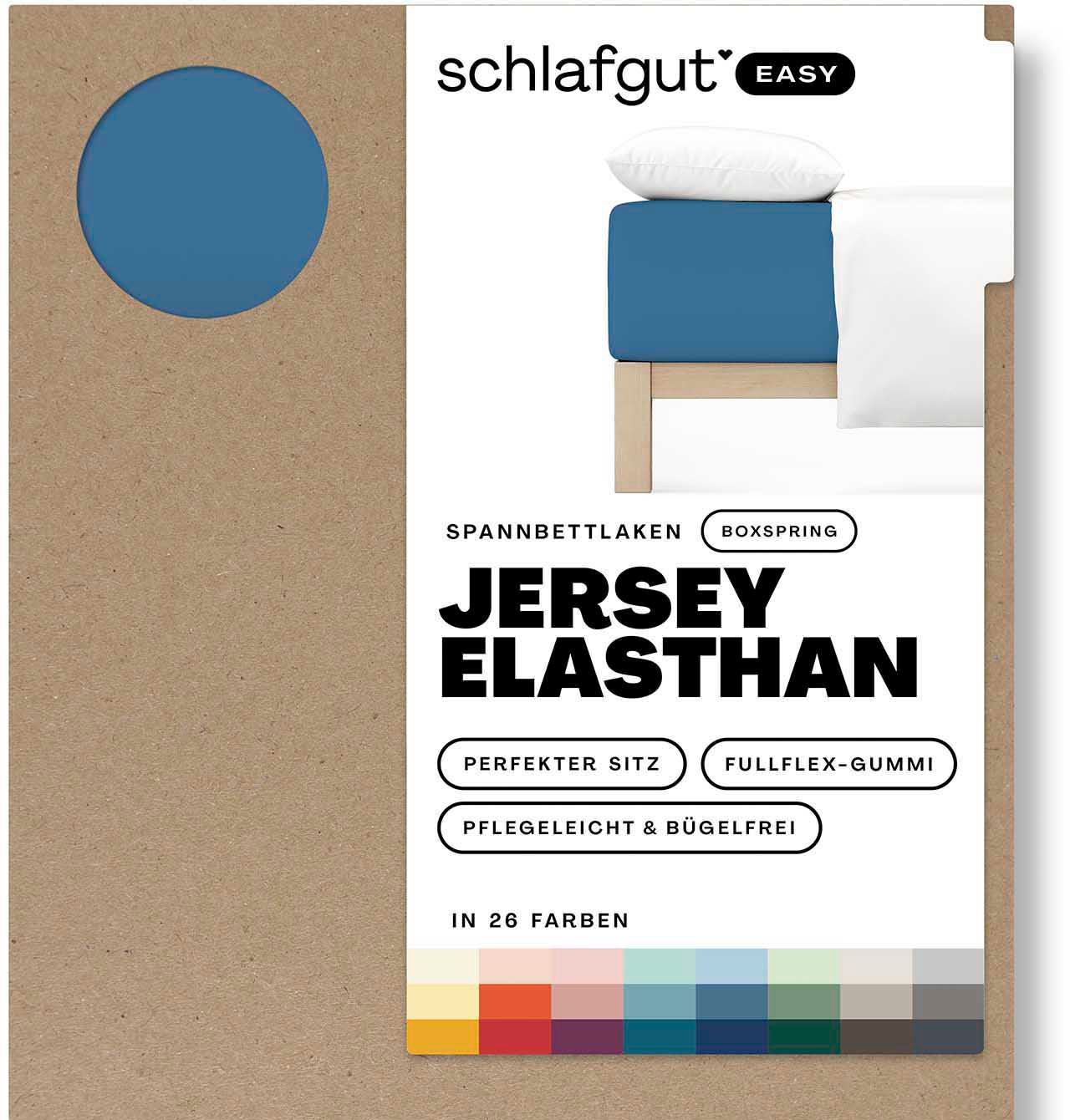Schlafgut Spannbettlaken »EASY Jersey Elasthan Boxspring«, MADE IN GREEN by OEKO-TEX®