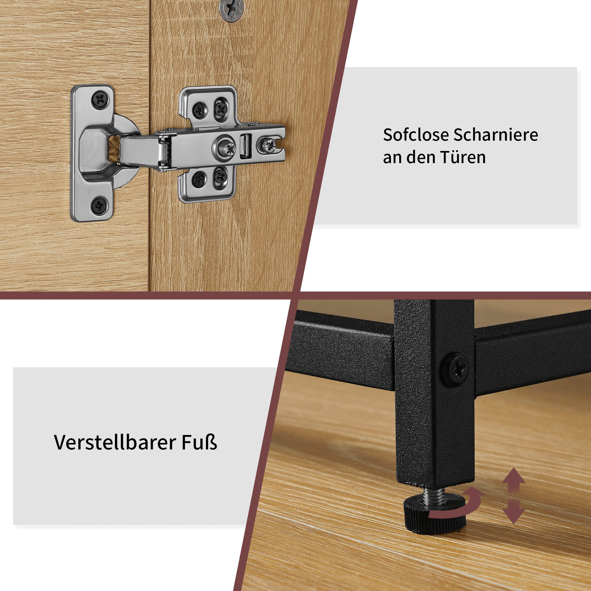 OTTO home Sideboard »Tayler« pflegeleichte Melaminoberfläche, Metallgestell, Breite 160 cm