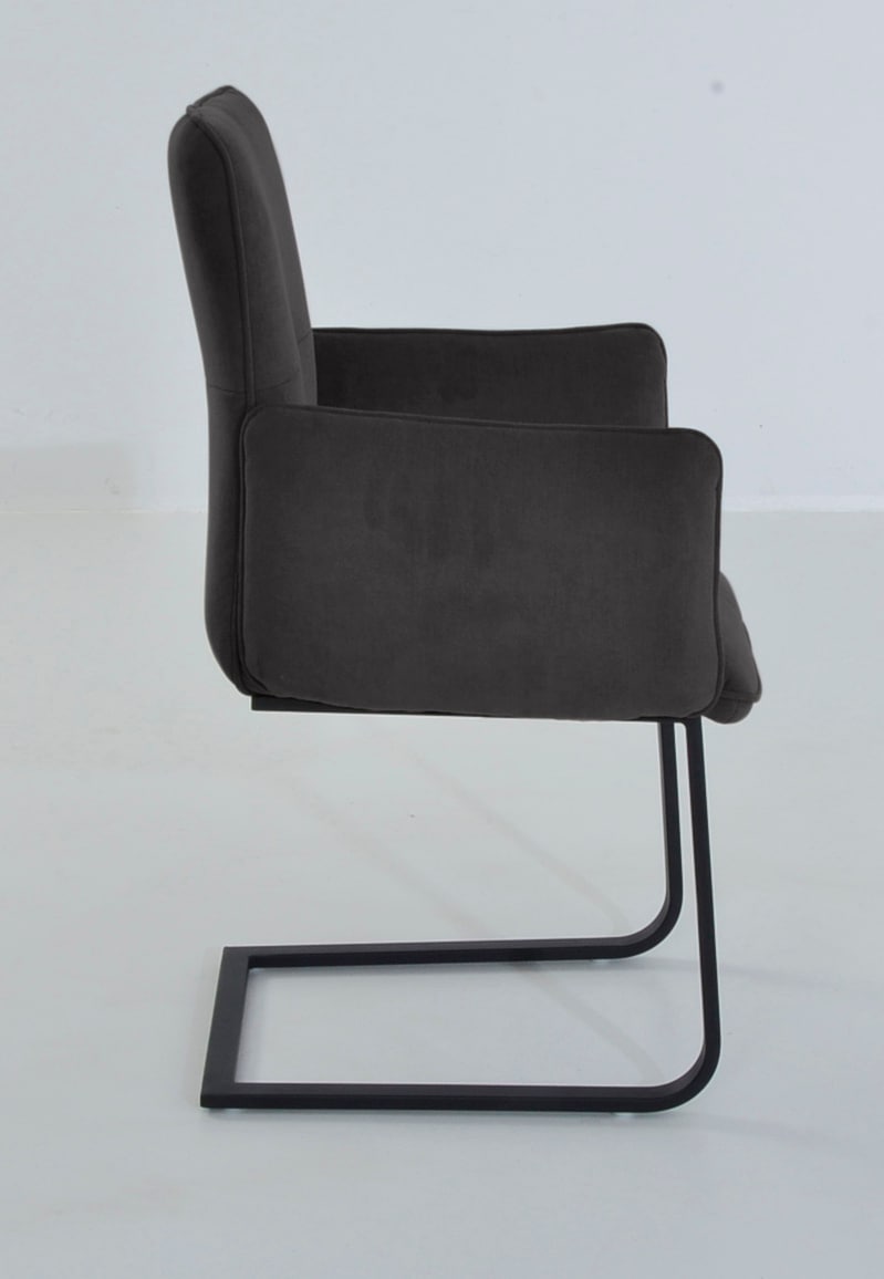 K+W Komfort & Wohnen Freischwinger »6502«, Aqua Clean, Freischwinger mit Armlehnen, Flachstahlkufe in schwarz