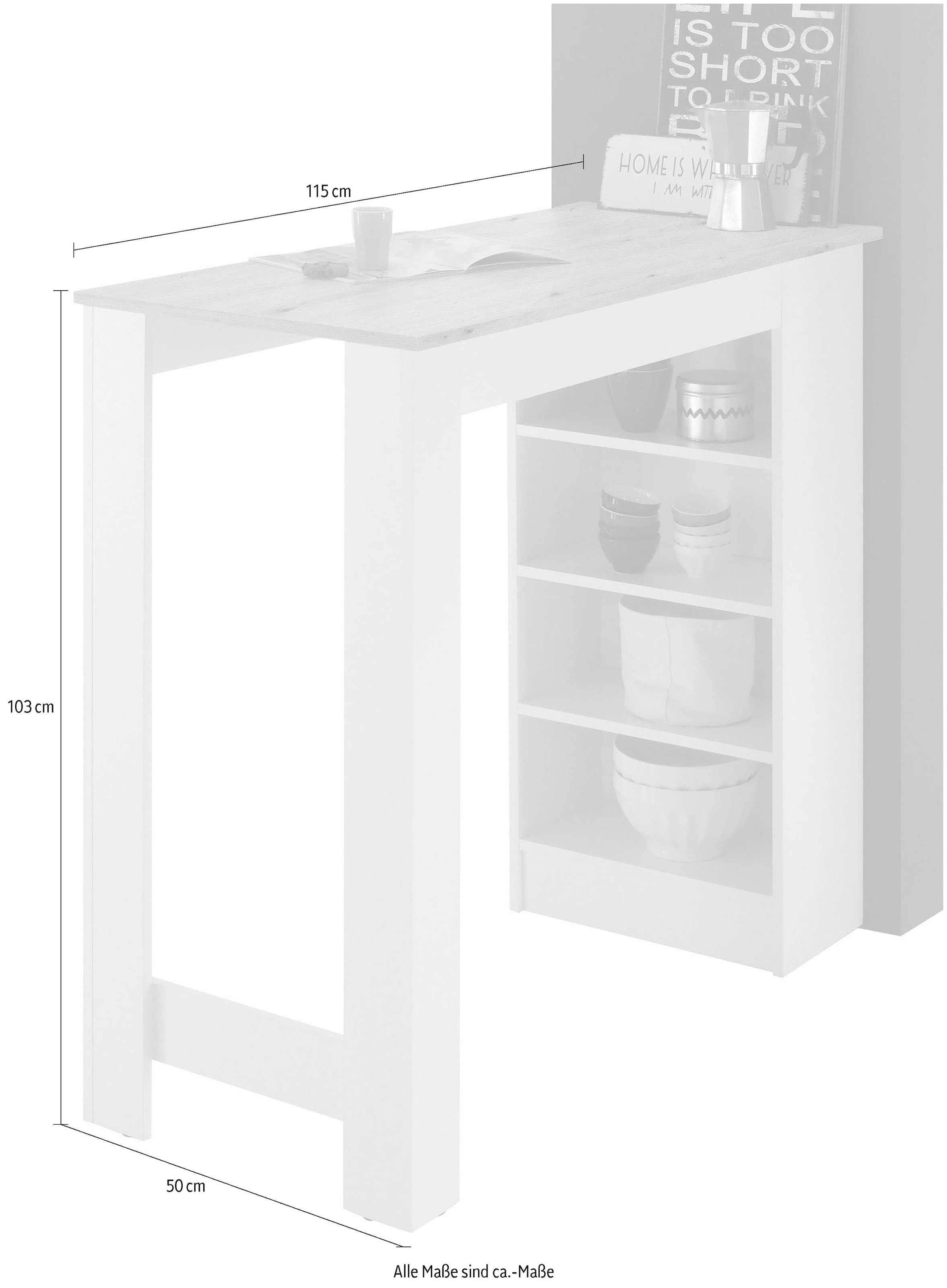 Stolkom Bartisch »Mojito, TOPSELLER!« Bartisch, Tisch, OTTOs Choice,  Bartisch mit Regal beidseitig montierbar