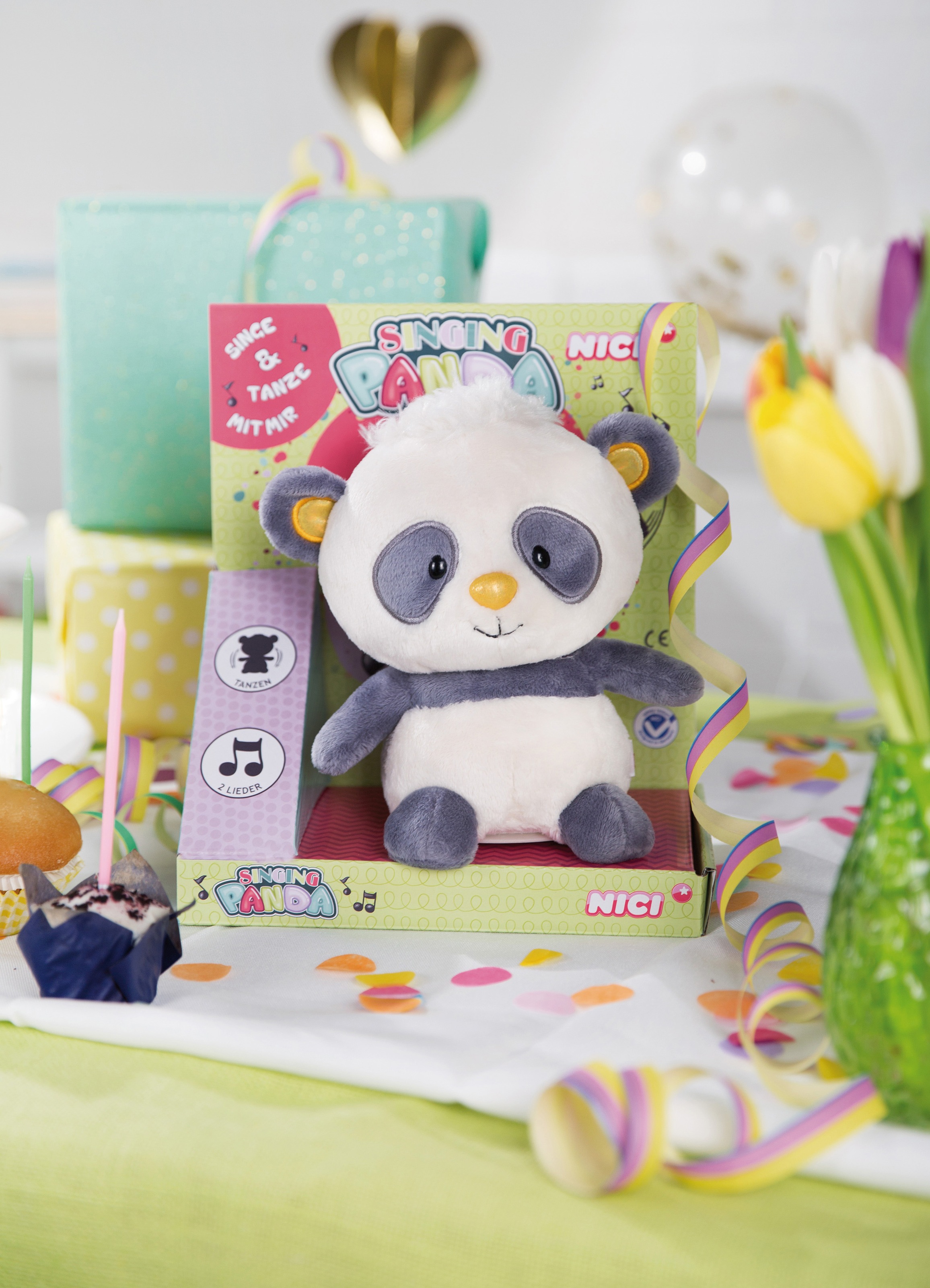 Nici Kuscheltier »Singing Panda, 20 cm«, mit Sing- & Tanzfunktion, in Geschenkverpackung