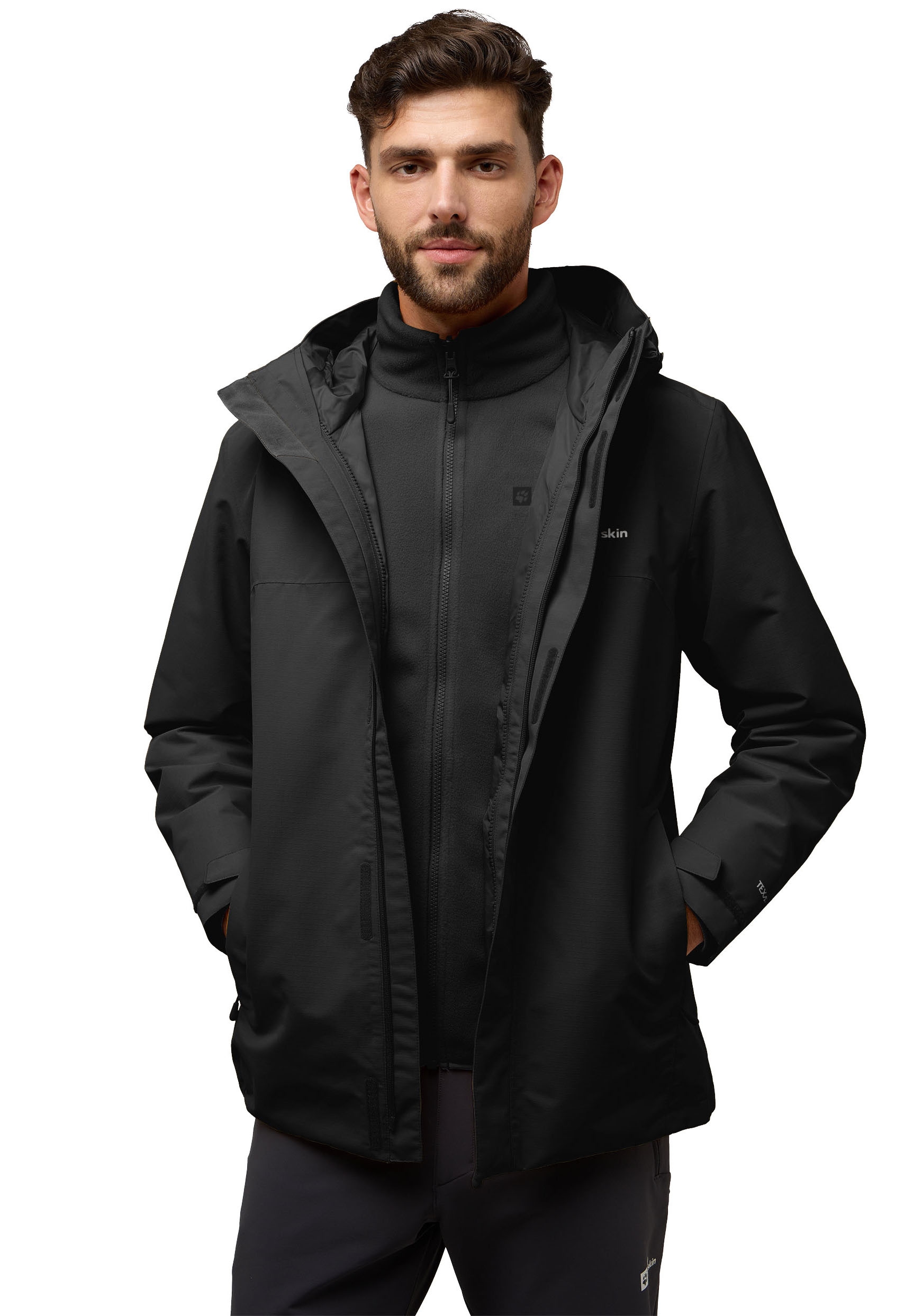 Jack Wolfskin »ALTENBERG 3IN1« mit Kapuze 3in1, wasserabweisend, Übergangsjacke