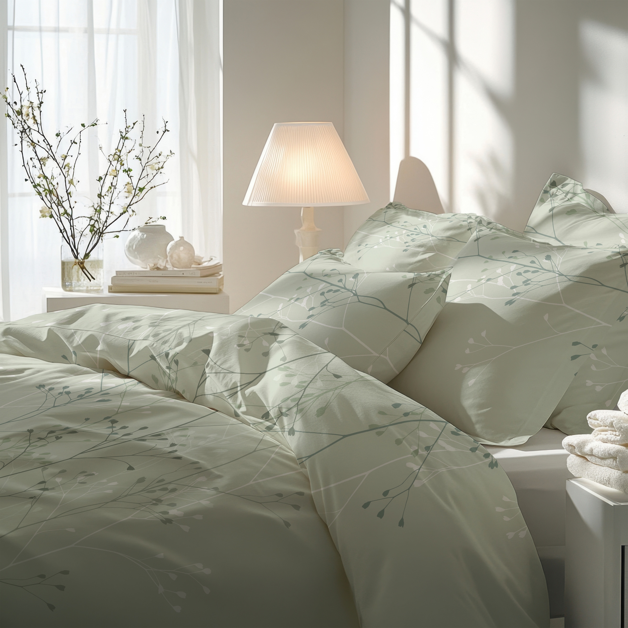Florella Bettwäsche »Sena salbei Soft-Air Musselin,  100% Baumwolle«
