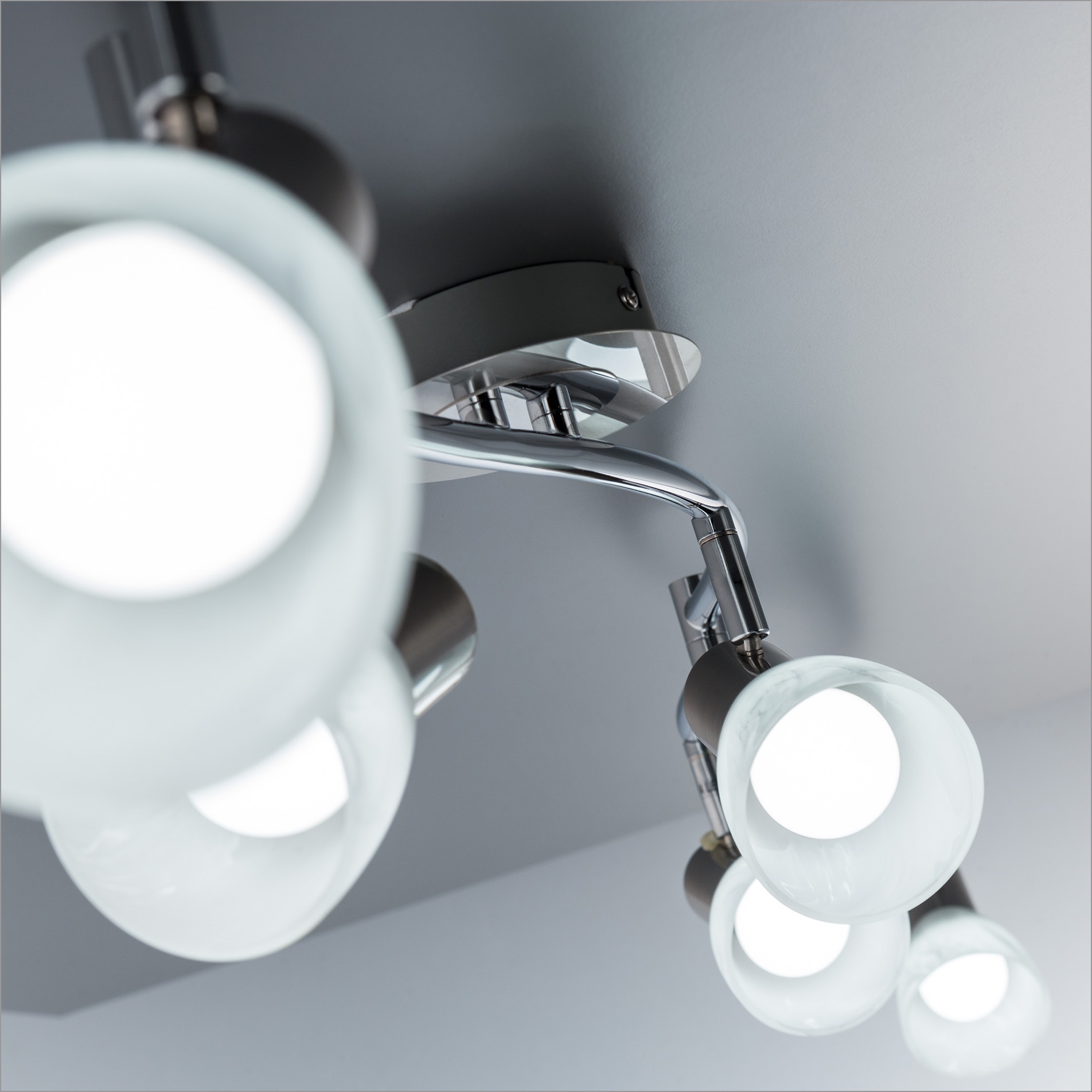 B.K.Licht LED Deckenspots »Lunas«, 6 flammig, Leuchtmittel E14 | Leuchtmittel wechselbar, LED Deckenleuchte, dreh-und schwenkbare Spots, inkl. Leuchtmittel