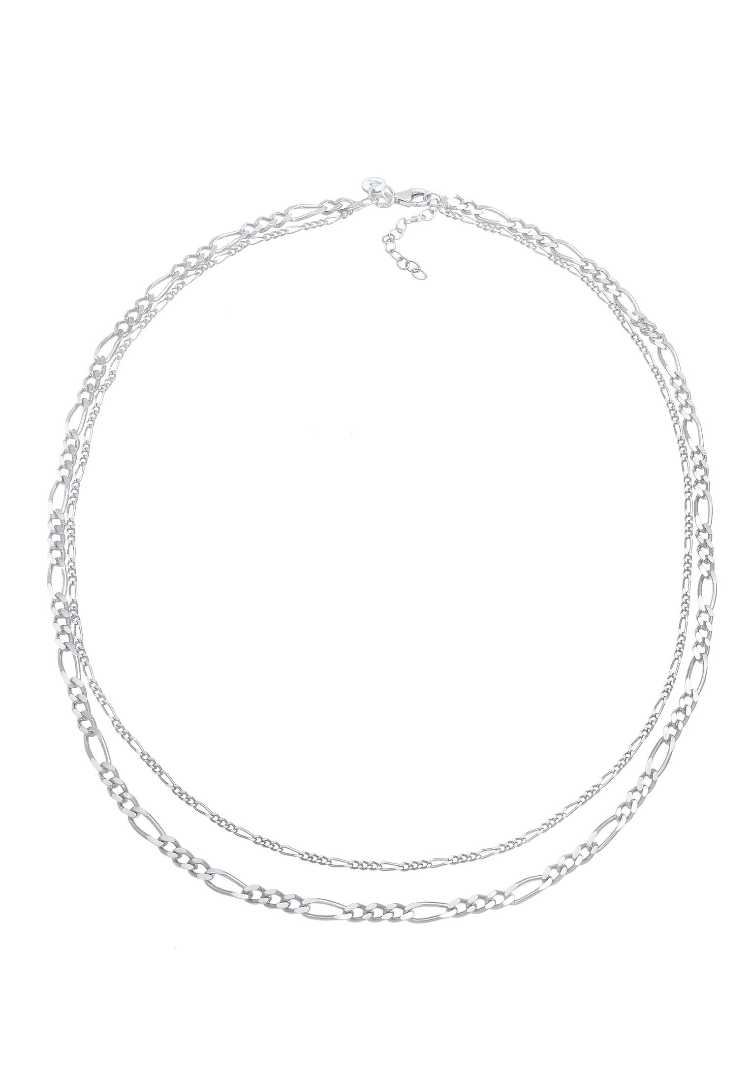 Elli Premium Silberkette »Halskette Figaro Layer Kette Basic 925 Silber«