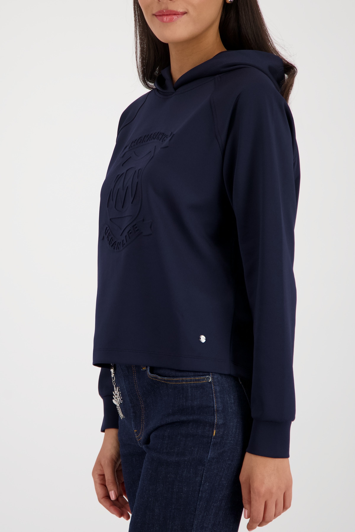 Monari Kapuzensweatshirt , Regular Fit, geprägtes Emblem
