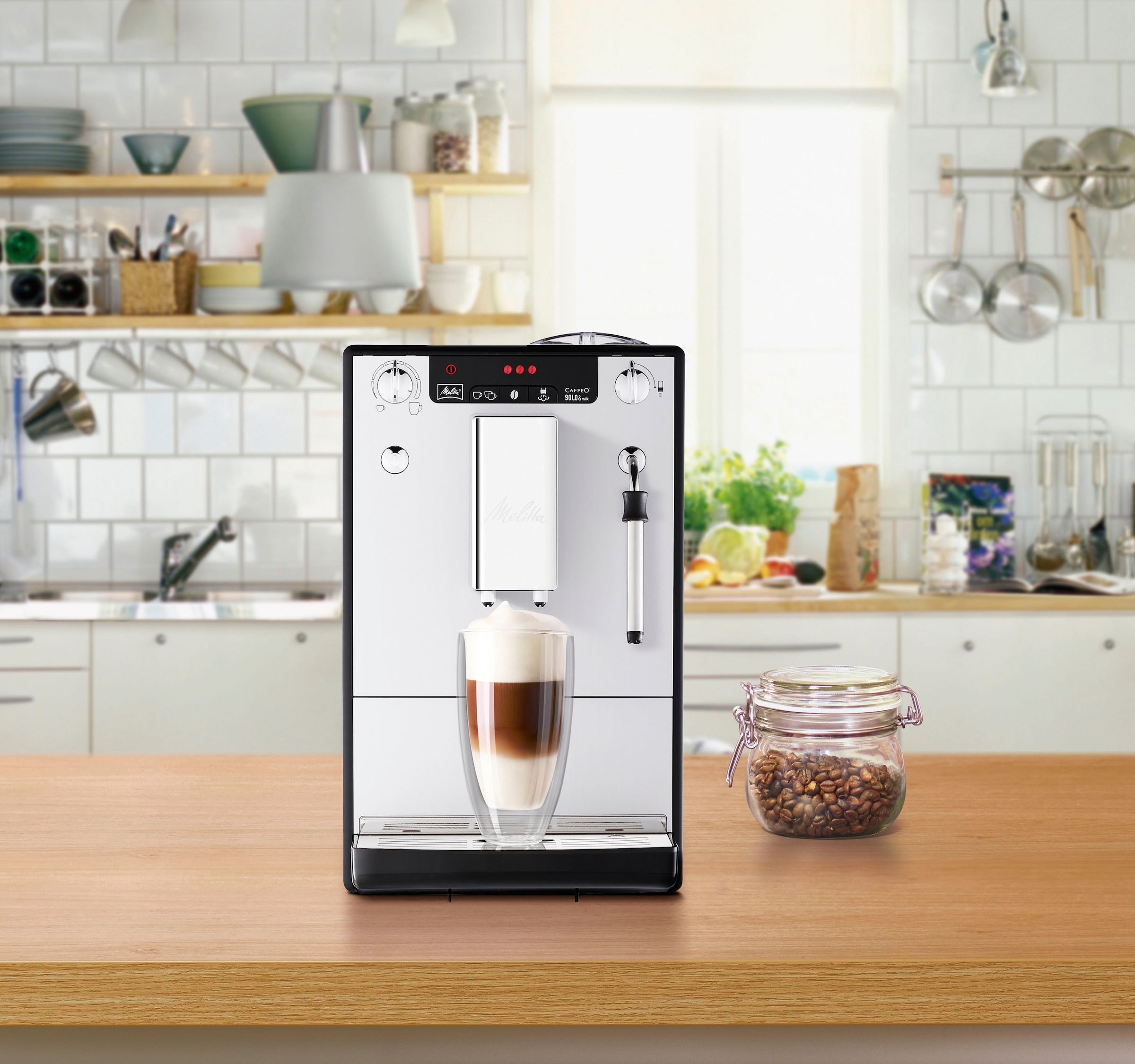Melitta Kaffeevollautomat »Solo® & Milk E953-202, silber/schwarz«, Café  crème & Espresso per One Touch, Düse für Milchschaum mit 3 Jahren XXL  Garantie