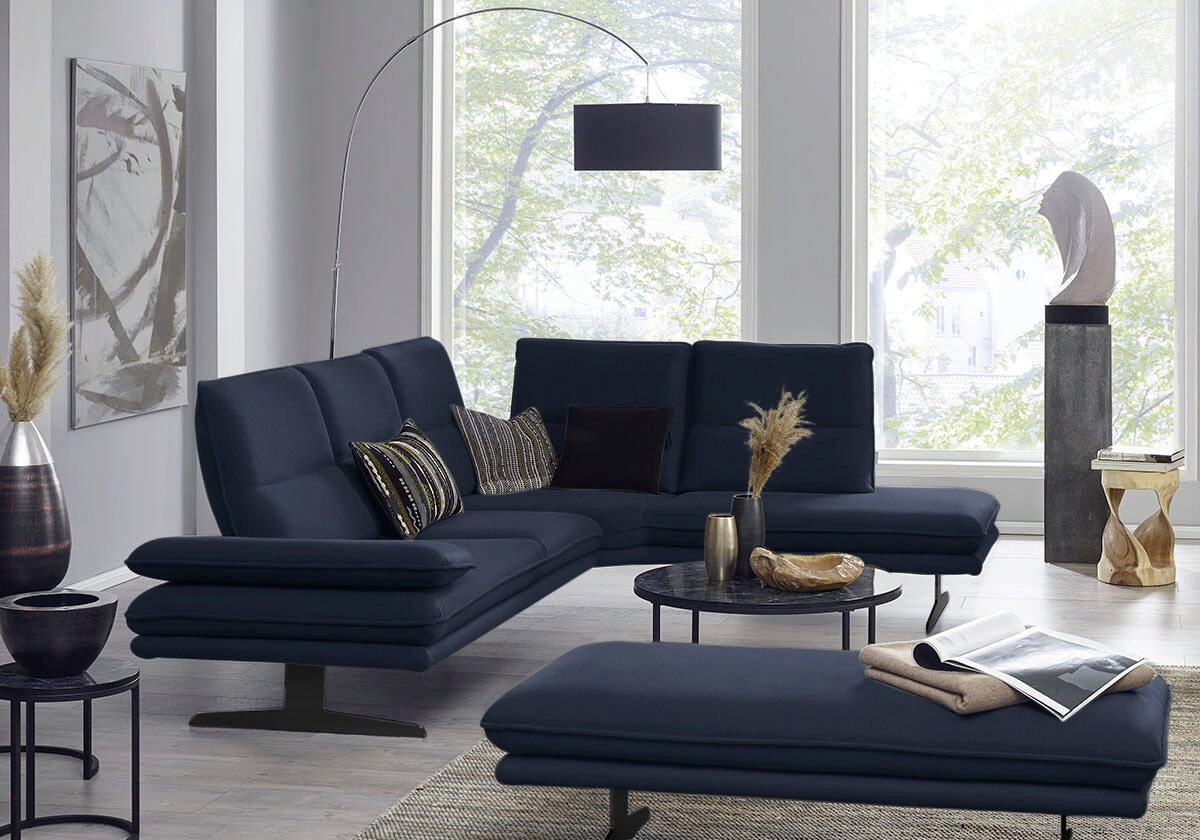 W.SCHILLIG Ecksofa »broadway, Designsofa, toller Sitzkomfort, zeitlos, elegant, L-Form«, Sitztiefenverstellung, Kopfteil- & Seitenteilverstellung, Breite 284cm