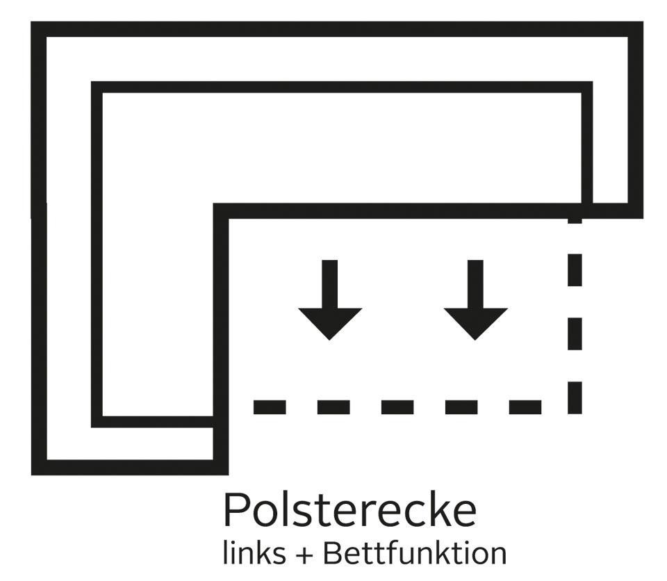 Home affaire Ecksofa »Boccaccio L-Form«, mit Federkern, incl. Kopfteilverstellung, wahlweise Bettfunktion