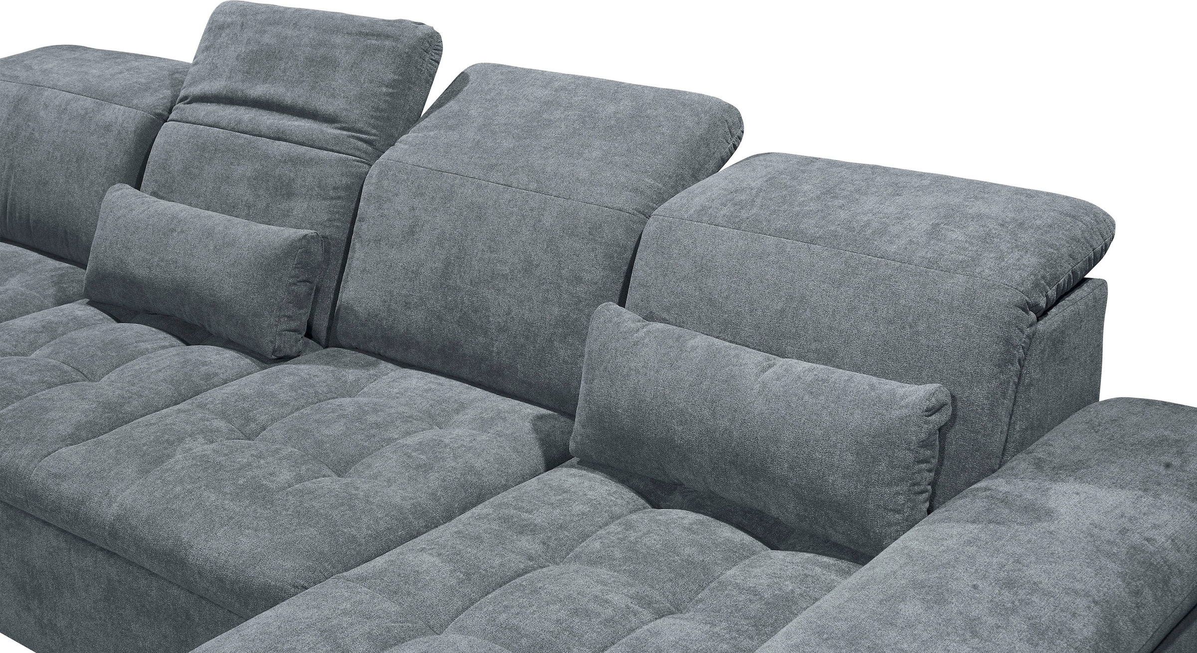 ED EXCITING DESIGN Wohnlandschaft Wayne, mit Bettfunktion, Bettkasten und Nierenkissen.  1 Armteil- und 5 Kopfteilverstellungen