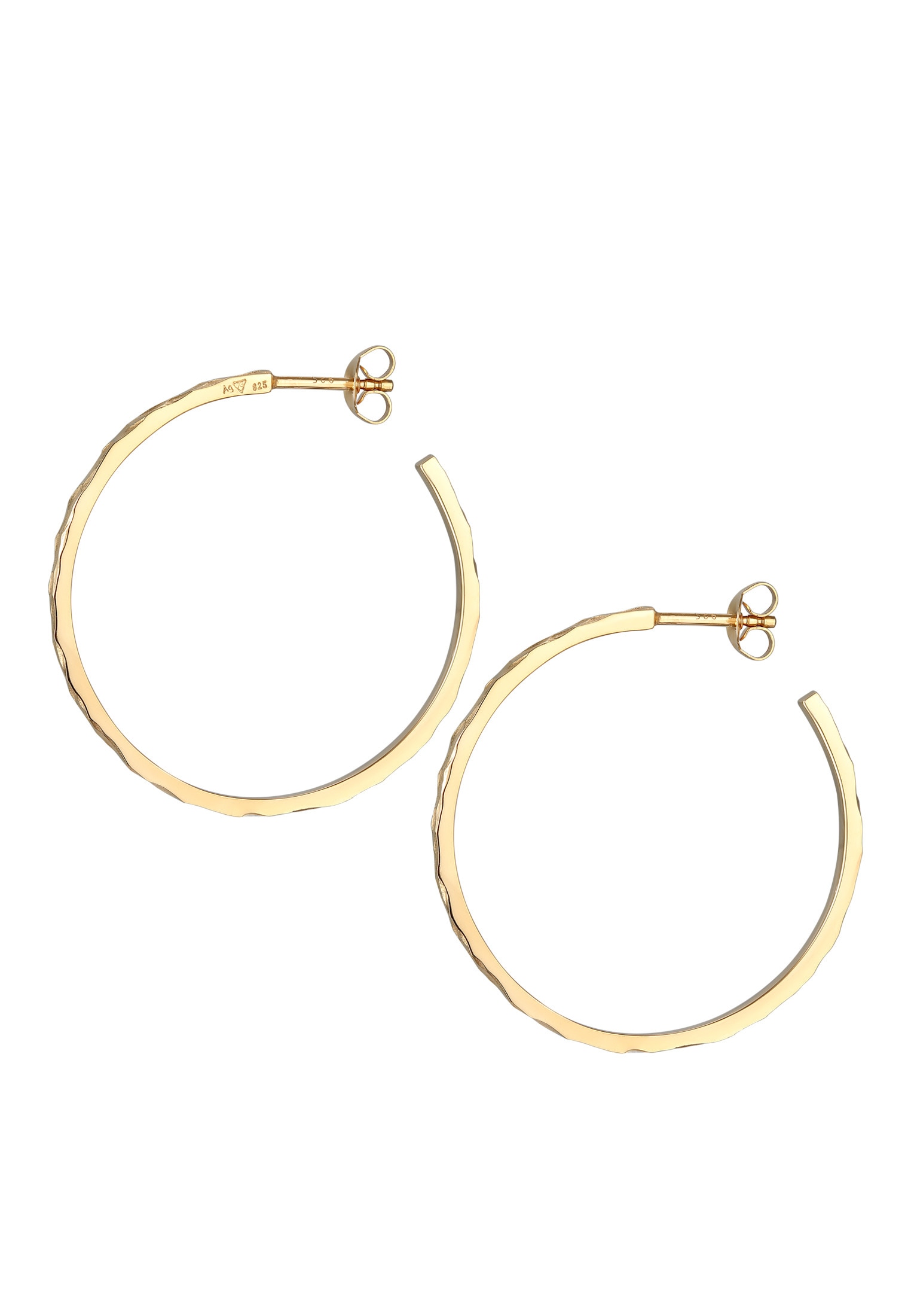 Elli Paar Ohrstecker »Ohrringe Creolen Stecker Gehämmert Organic Look 925 Silber«