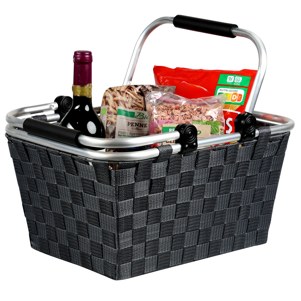 KESPER® Einkaufskorb »Korb, schwarz-grau« klappbare Griffe
