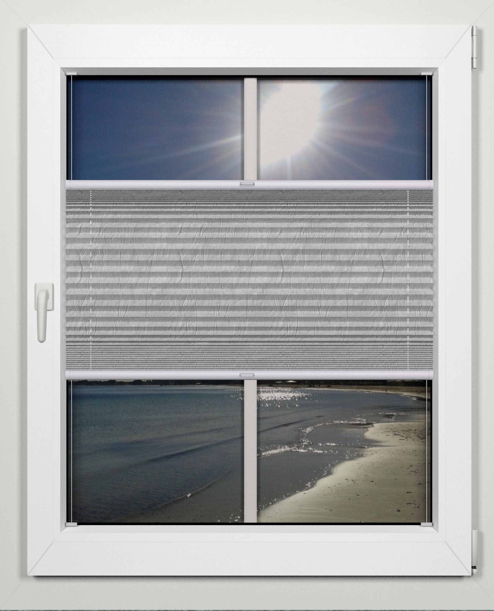 indeko Plissee »advanced« Lichtschutz mit Bohren verspannt Crushed-Optik, nach Maß