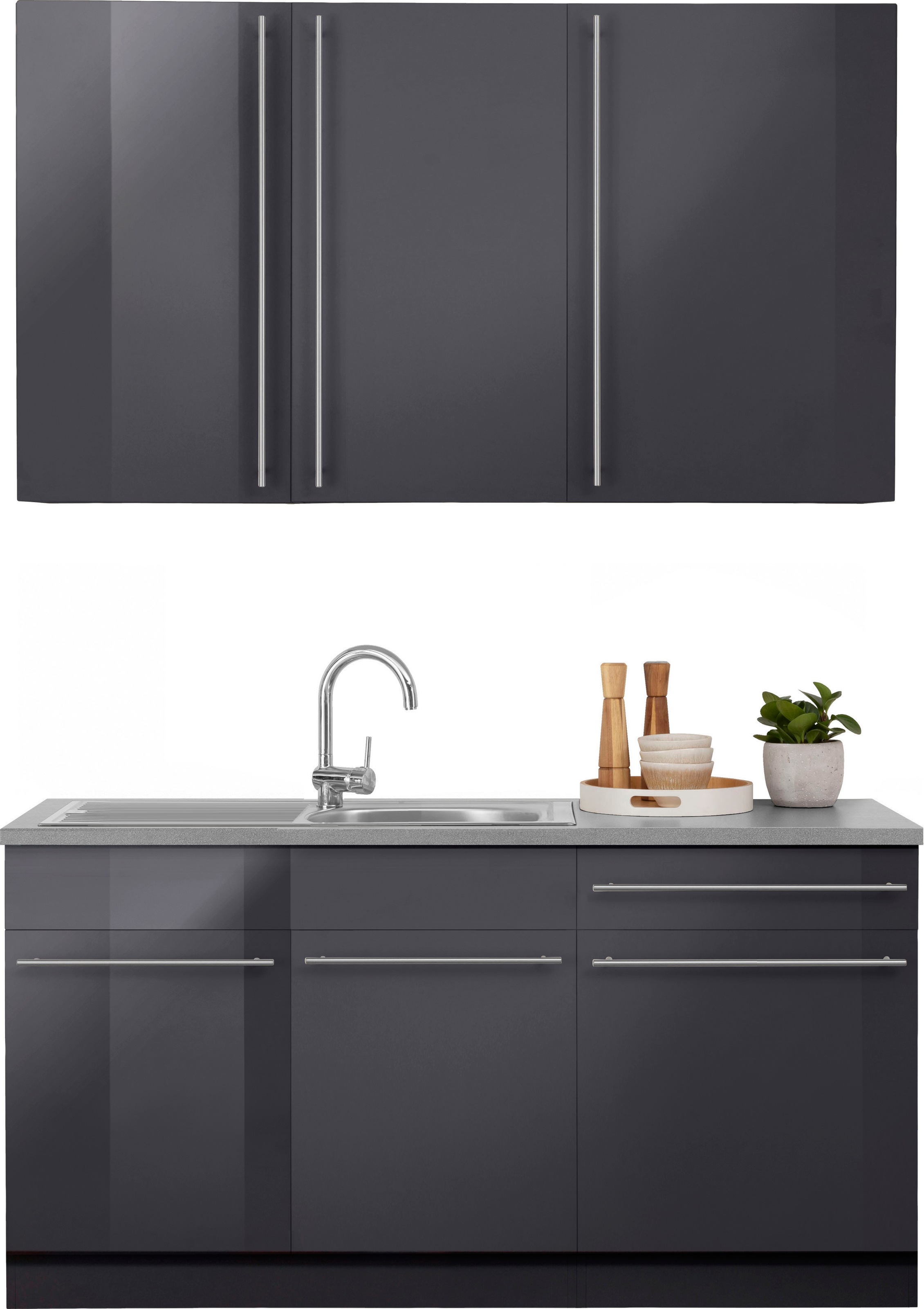 wiho Küchen Pantryküche "Chicago" ohne E-Geräte, Breite 160 cm