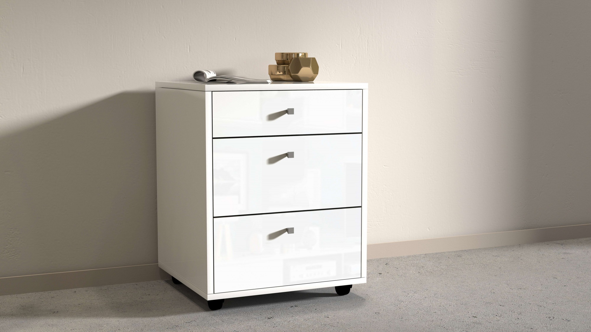 Home affaire Rollcontainer »ESSE« 1 Stk. tlg. mit 3 Schubladen, Schreibtischcontainer, Höhe 61 cm