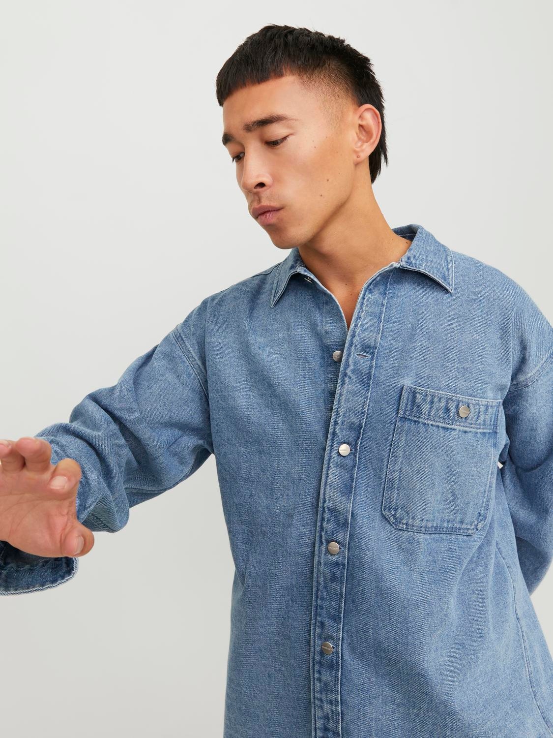 Jack & Jones Langarmhemd »JORSANTORINI DENIM OVERSHIRT LS SN«