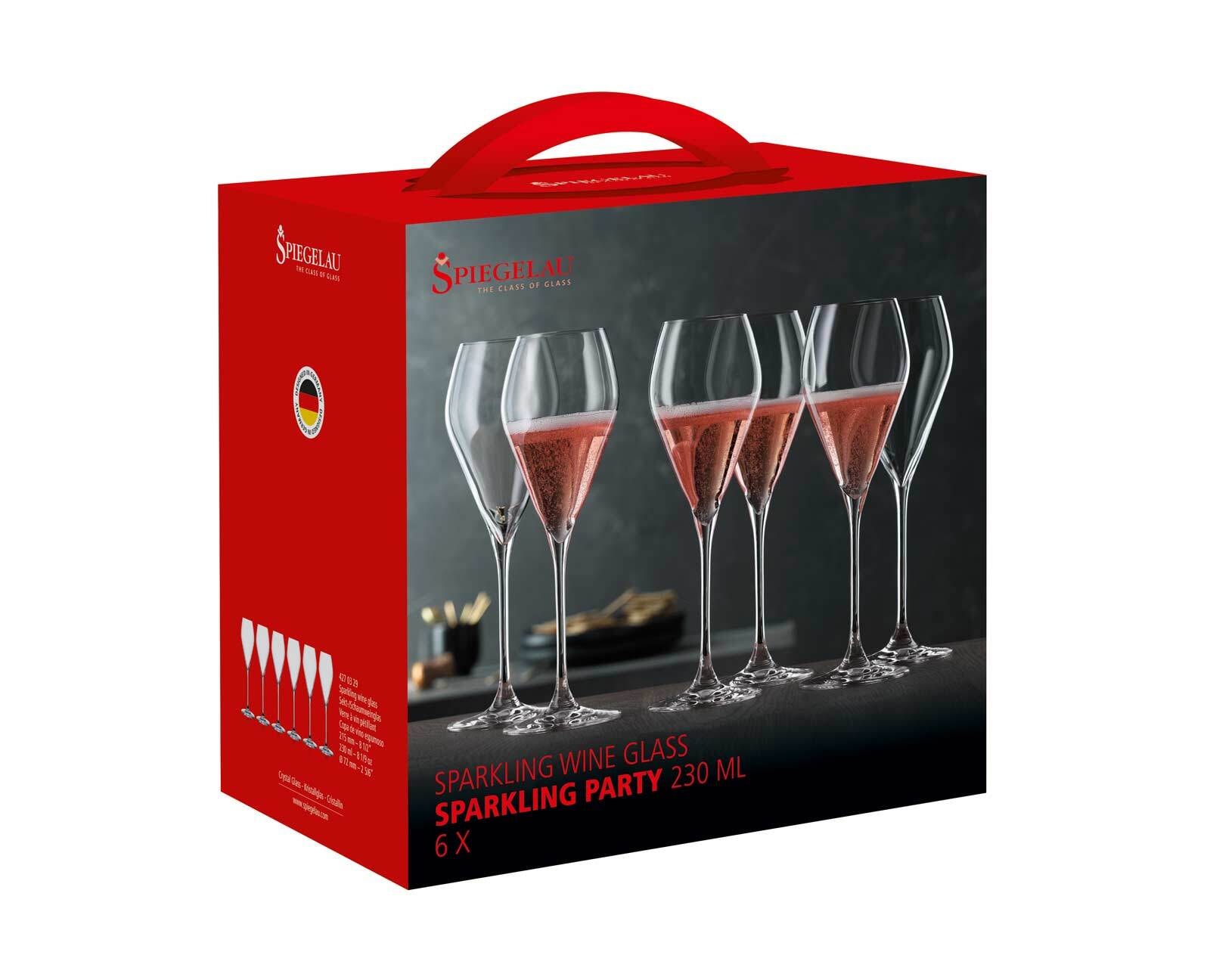 SPIEGELAU Champagnerglas »Champagnergläser Sparkling Party 230 ml 6er Set transparent« Spülmaschinenfest