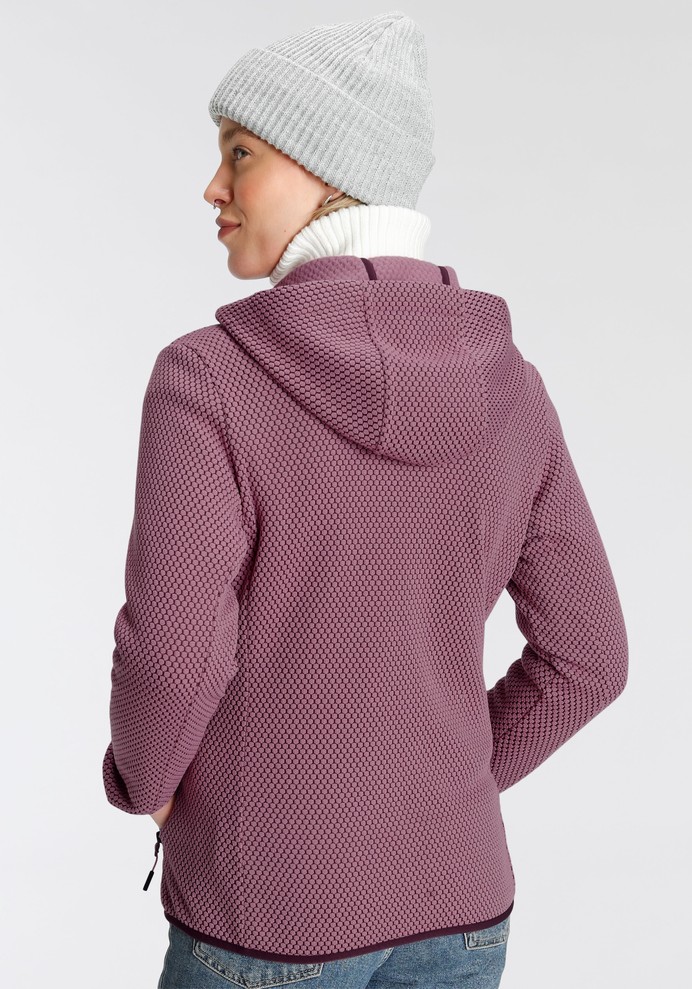 CMP Strickfleecejacke, mit Kapuze, Wärmend & windabweisend & Atmungsaktiv