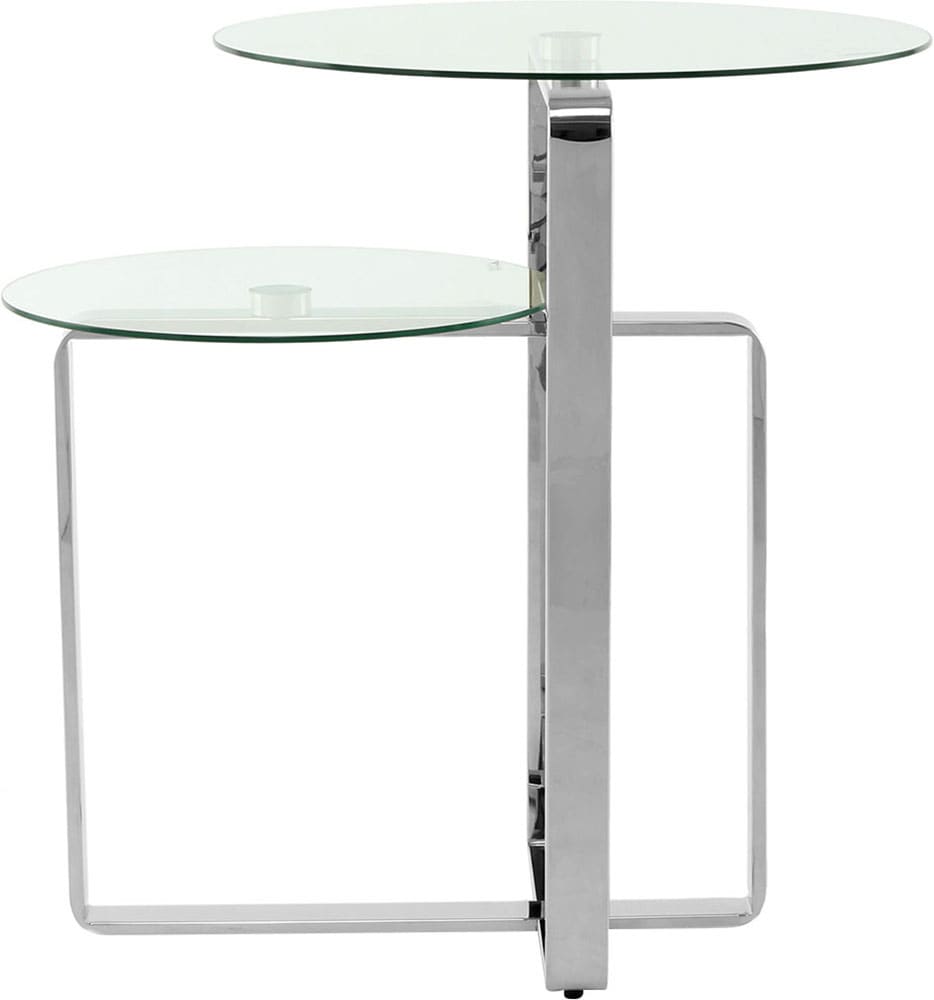 Kayoom Beistelltisch »Catrice 125, Ausgefallenes Gestell aus stabilem Edelstahl«, (1 St.), ausgefallenes Gestelldesign aus Edelstahl, zwei Ablageflächen