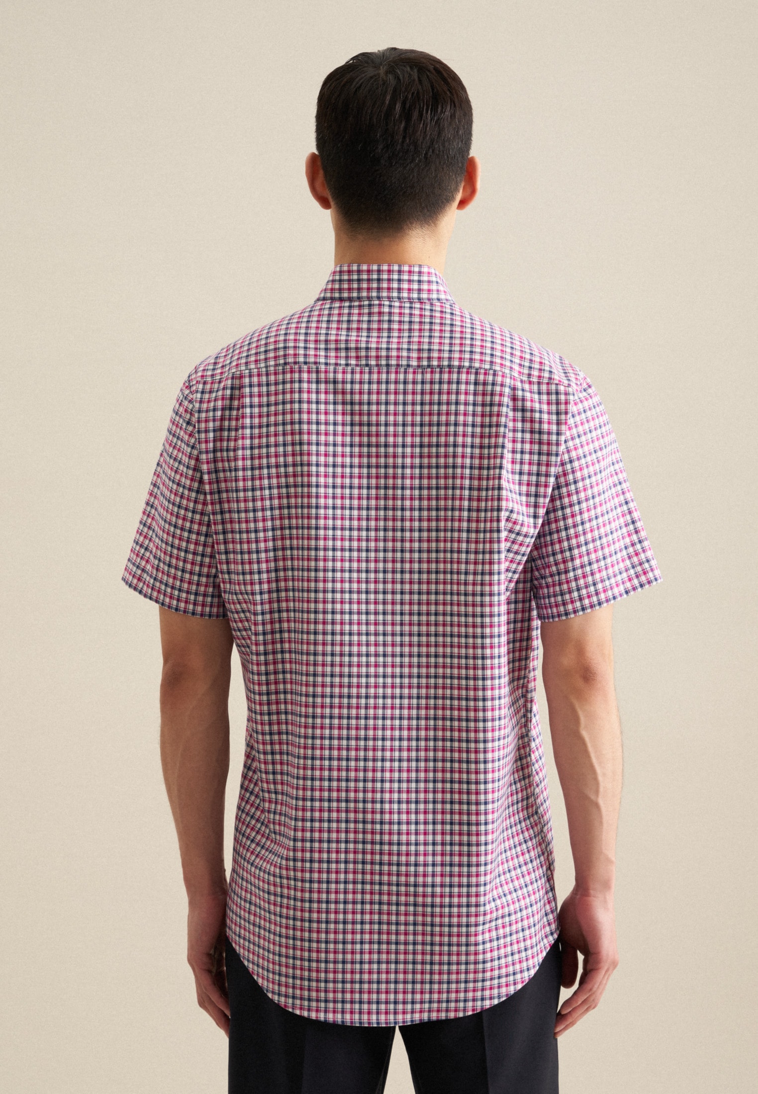 seidensticker Businesshemd »Regular«, Regular Kurzarm Button-Down-Kragen Karo