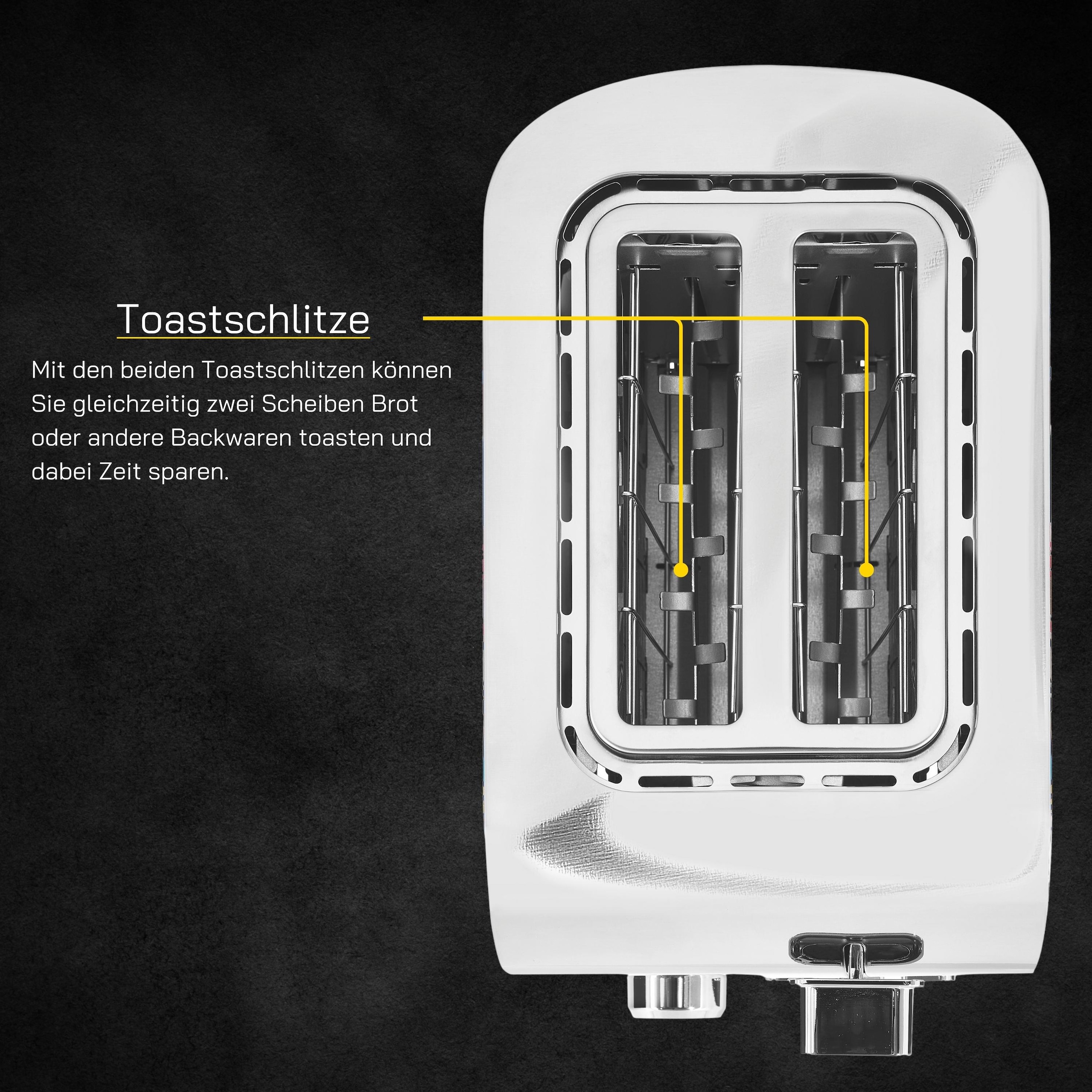 Gutfels Toaster »TOAST 3010 G«, 2 kurze Schlitze, 850 W, 2-Scheiben-Toaster, 850 Watt, Graffitti-Style