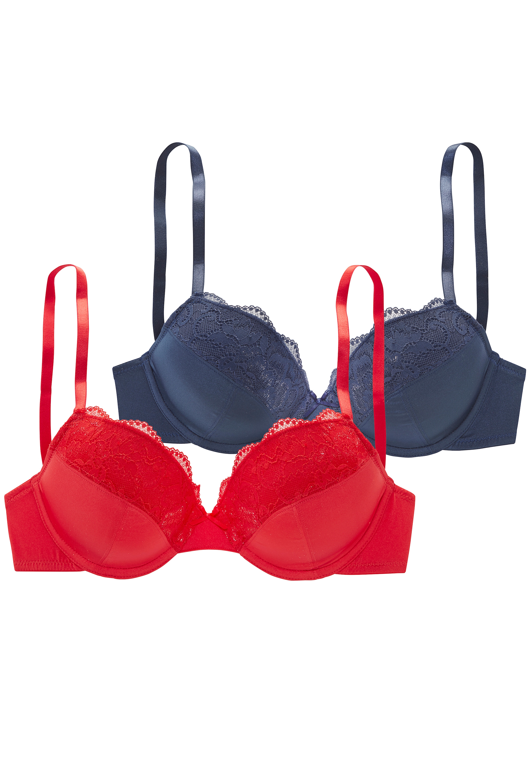 petite fleur Push-up-BH Packung, 3 Stück,  mit Bügel & herausnehmbaren Kissen