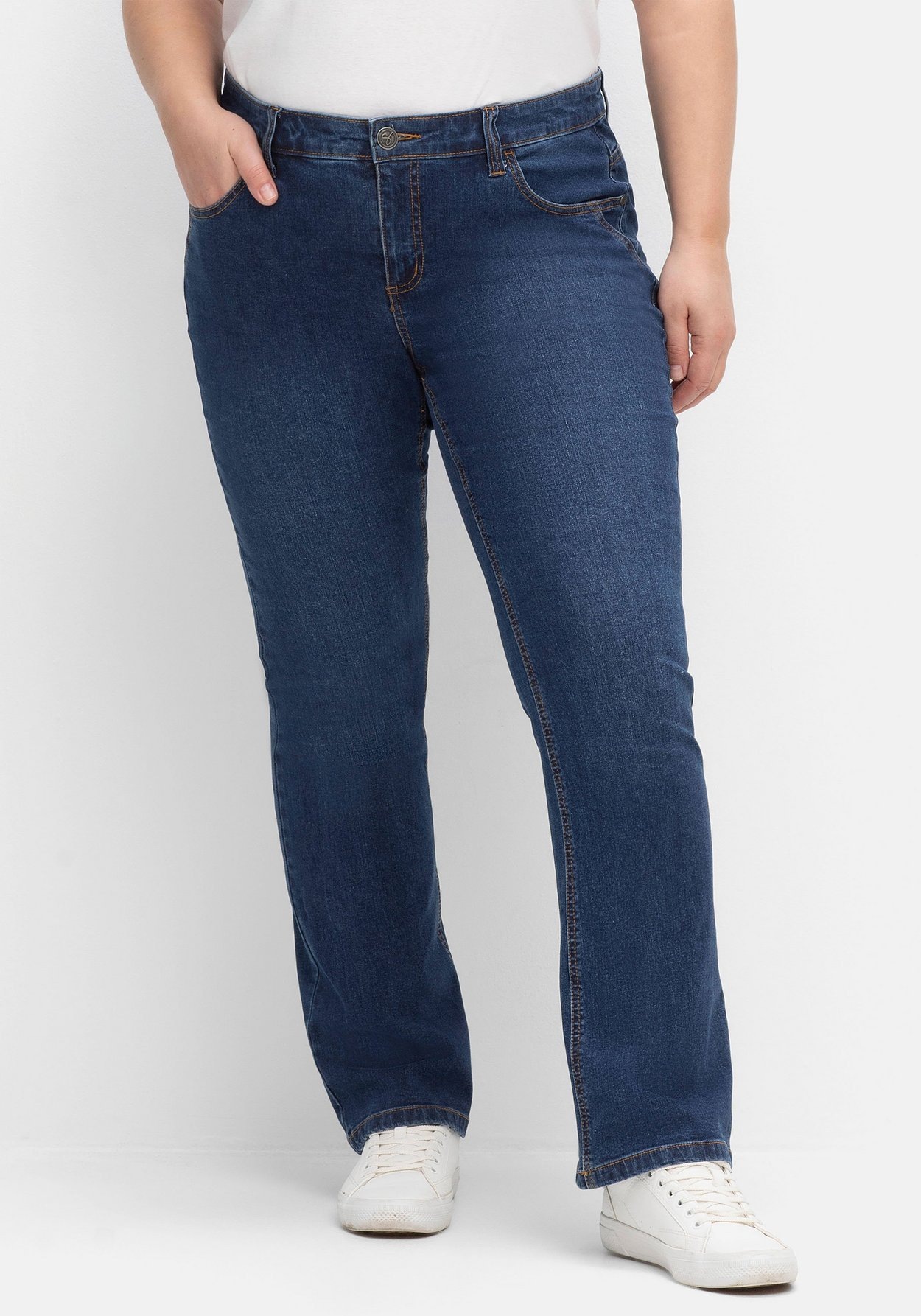 Sheego Bootcut-Jeans »Bootcut-Jeans SUSANNE ideal bei viel Bauch und schmalen Beinen«
