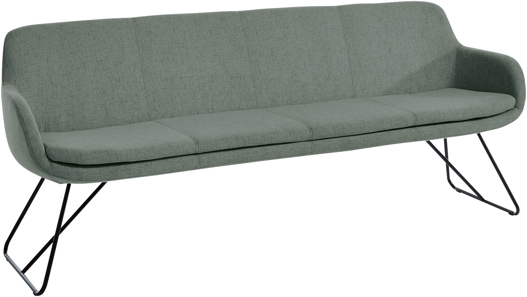 Musterring, Essbank »Tavia« Schlittengestell in drei Ausführungen, Breite 180, 200 oder 220 cm, aqua + schwarz, 100% PES,