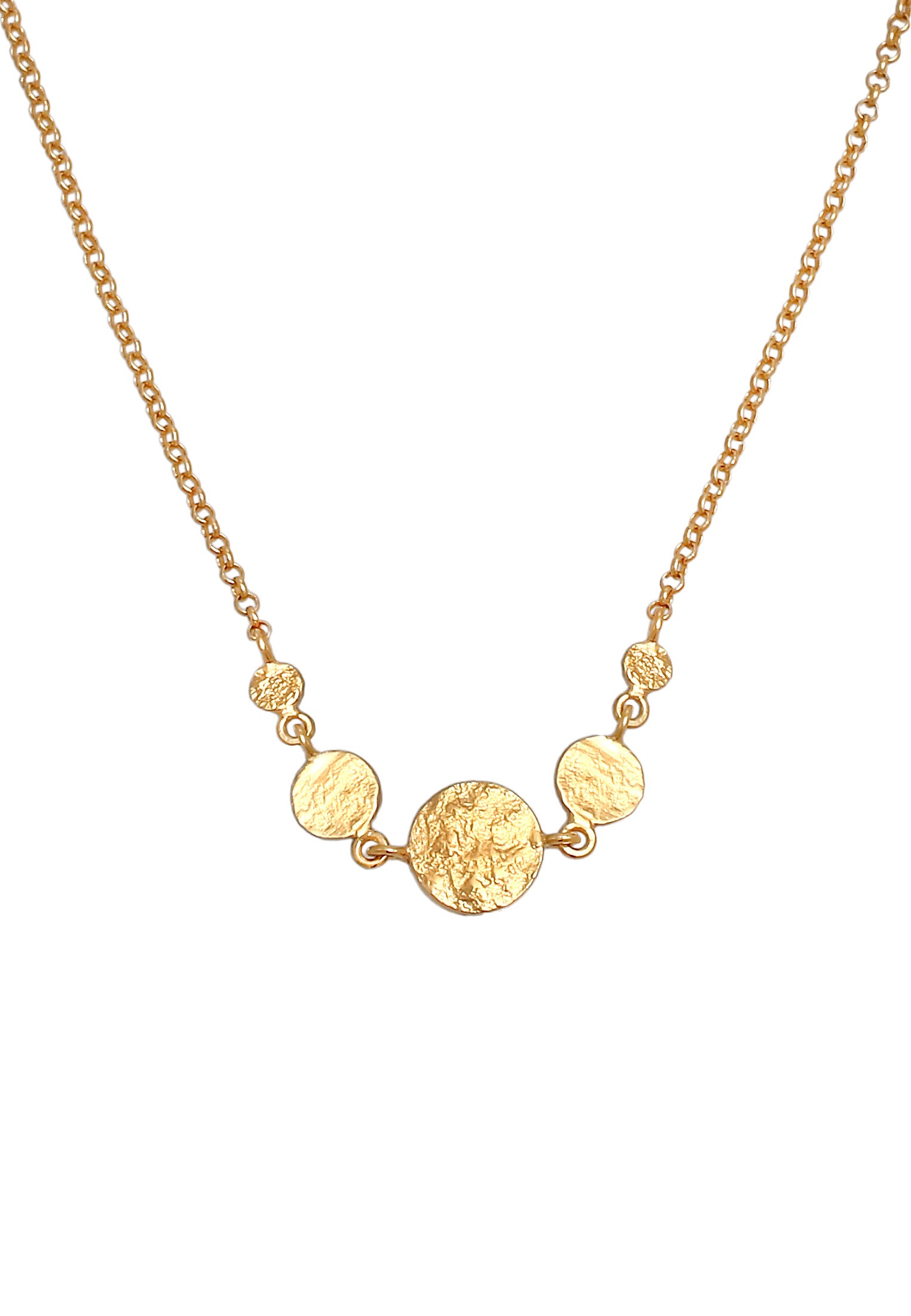 Elli Kette mit Anhänger »Halskette Coin Rund Plättchen Vintage 925 Silber«