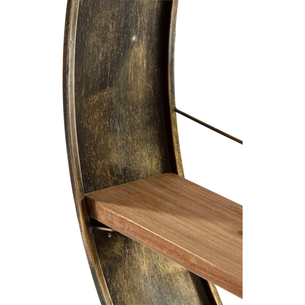 Myflair Möbel & Accessoires Hängeregal »Graeco«, Dekoregal, rund, Ø 78,5 cm, aus Metall und Holz, moderner Industrie Style