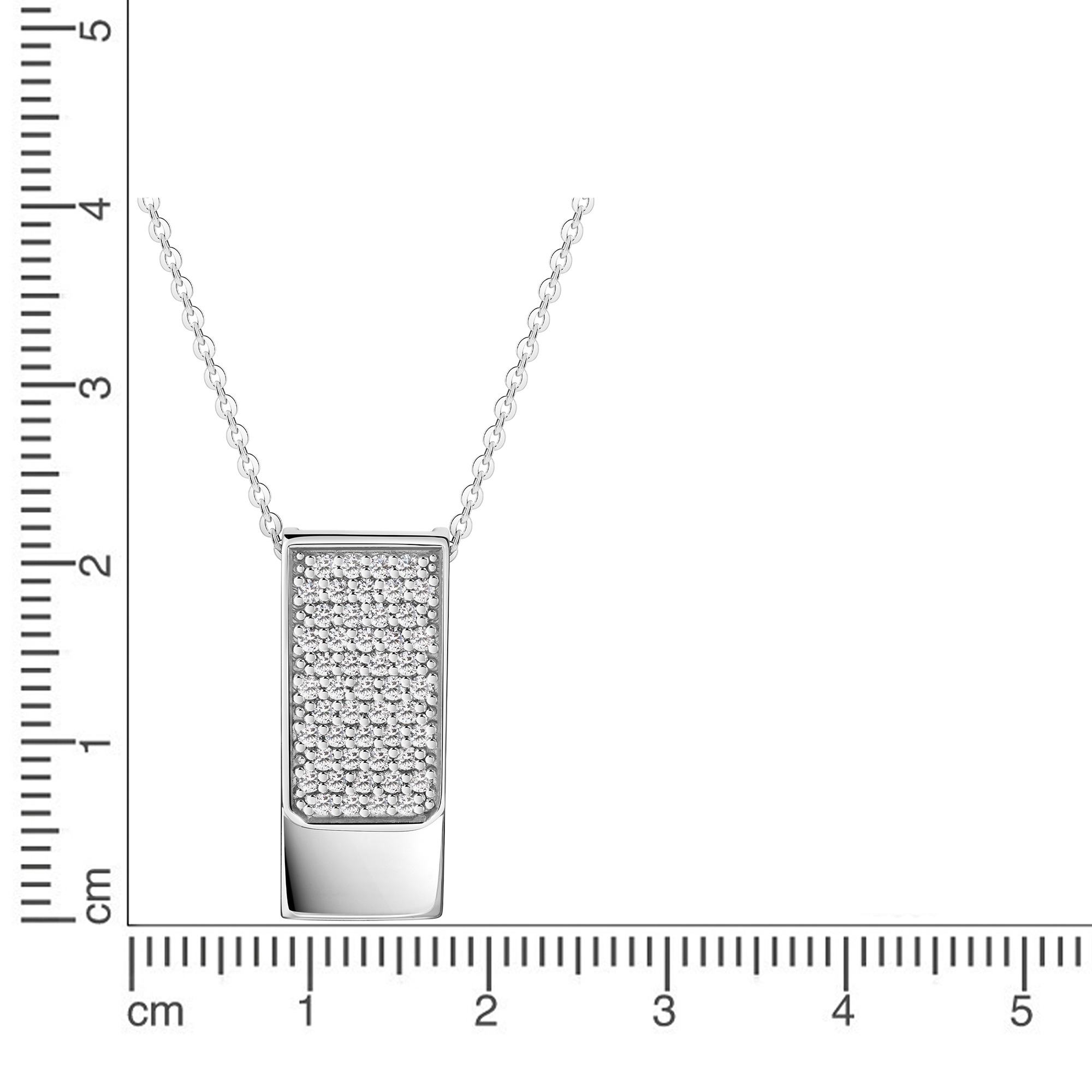 Firetti Kette mit Anhänger »Schmuck Geschenk Silber 925 Halsschmuck Halskette Ankerkette« mit Zirkonia (synth.)