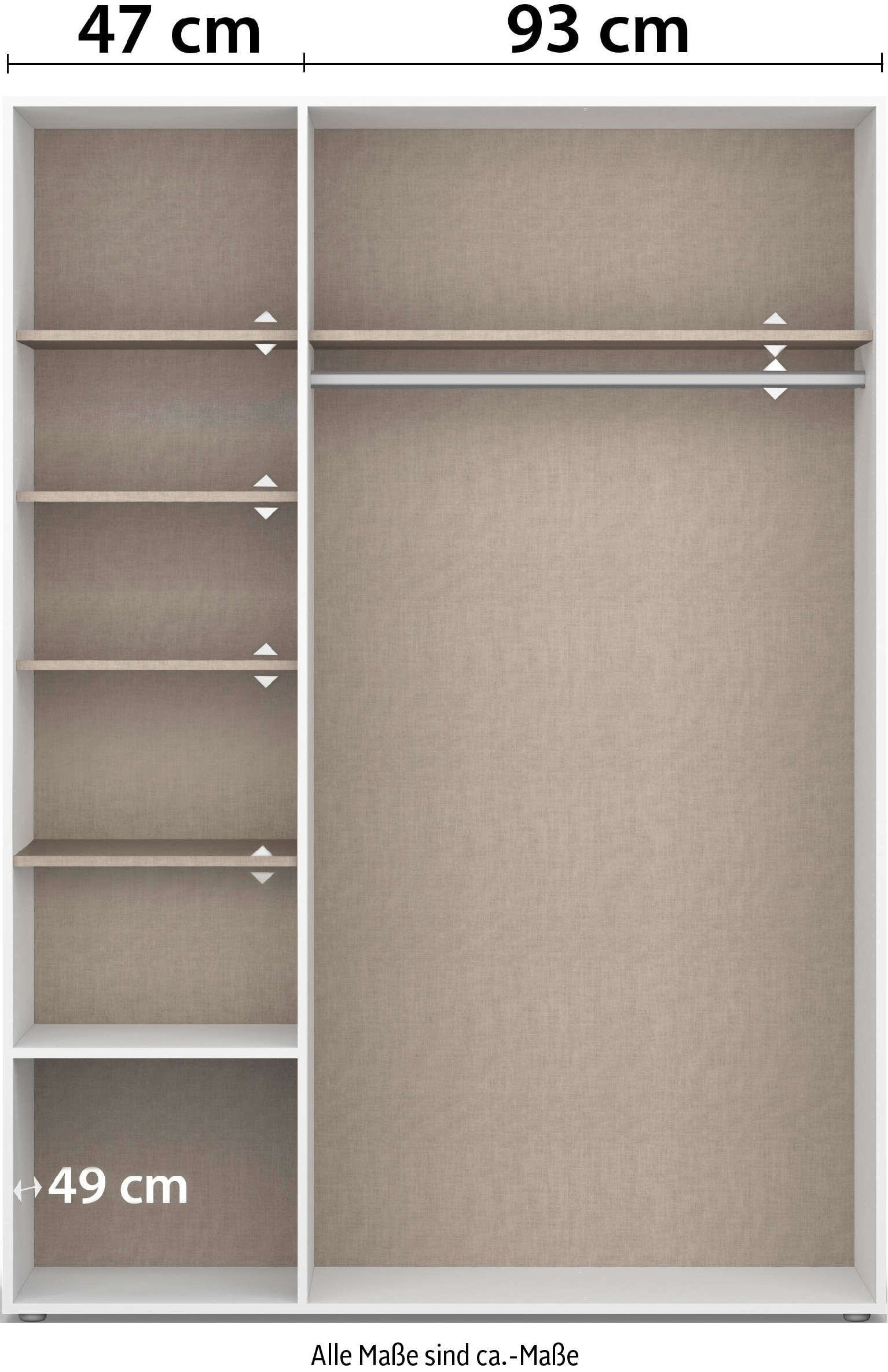 rauch Drehtürenschrank »Kleiderschrank Schrank Garderobe Wäscheschrank VOYAGER«, (in 3 verschiedenen Ausstattungen BASIC/CLASSIC/PREMIUM), moderne Griffe in Graumetallic mit Außenschubkästen MADE IN GERMANY