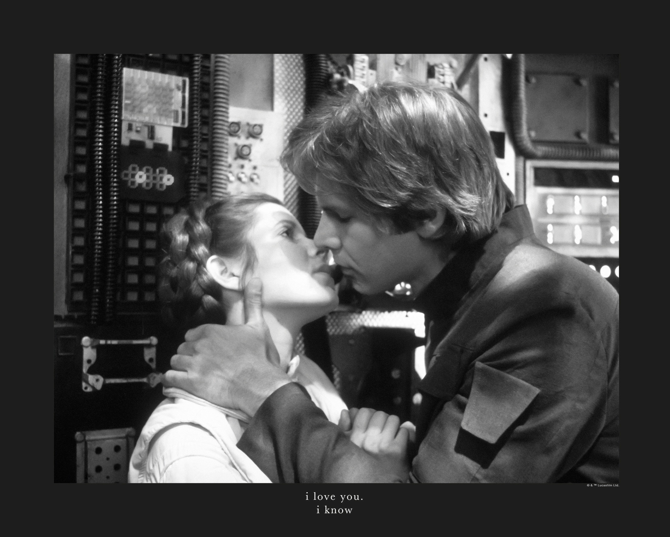 Komar Bild "Star Wars Classic Leia Han Kiss Quote" Star Wars 1 Stk. tlg. Wandbild zur Dekoration im Kinderzimmer - ohne Rahmen
