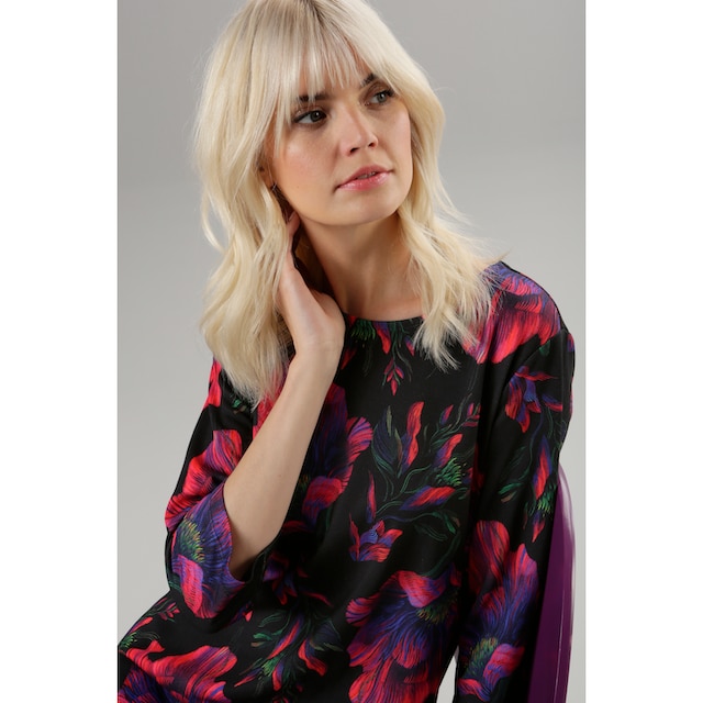 Aniston SELECTED Jerseykleid, mit Blumendruck in Knallfarben bei ♕