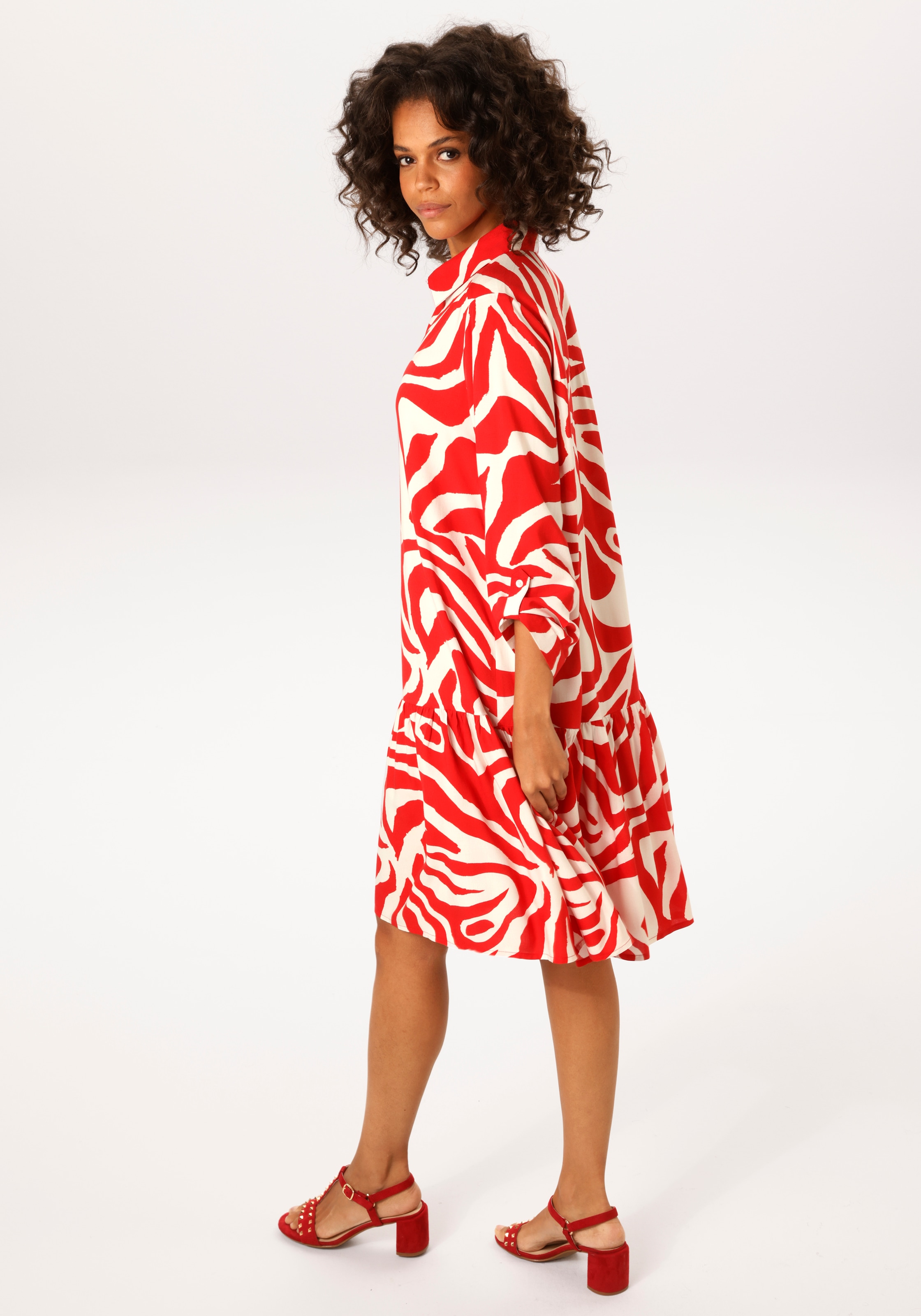 Aniston CASUAL Blusenkleid mit extravagantem, grafischen Druck - NEUE KOLLEKTION