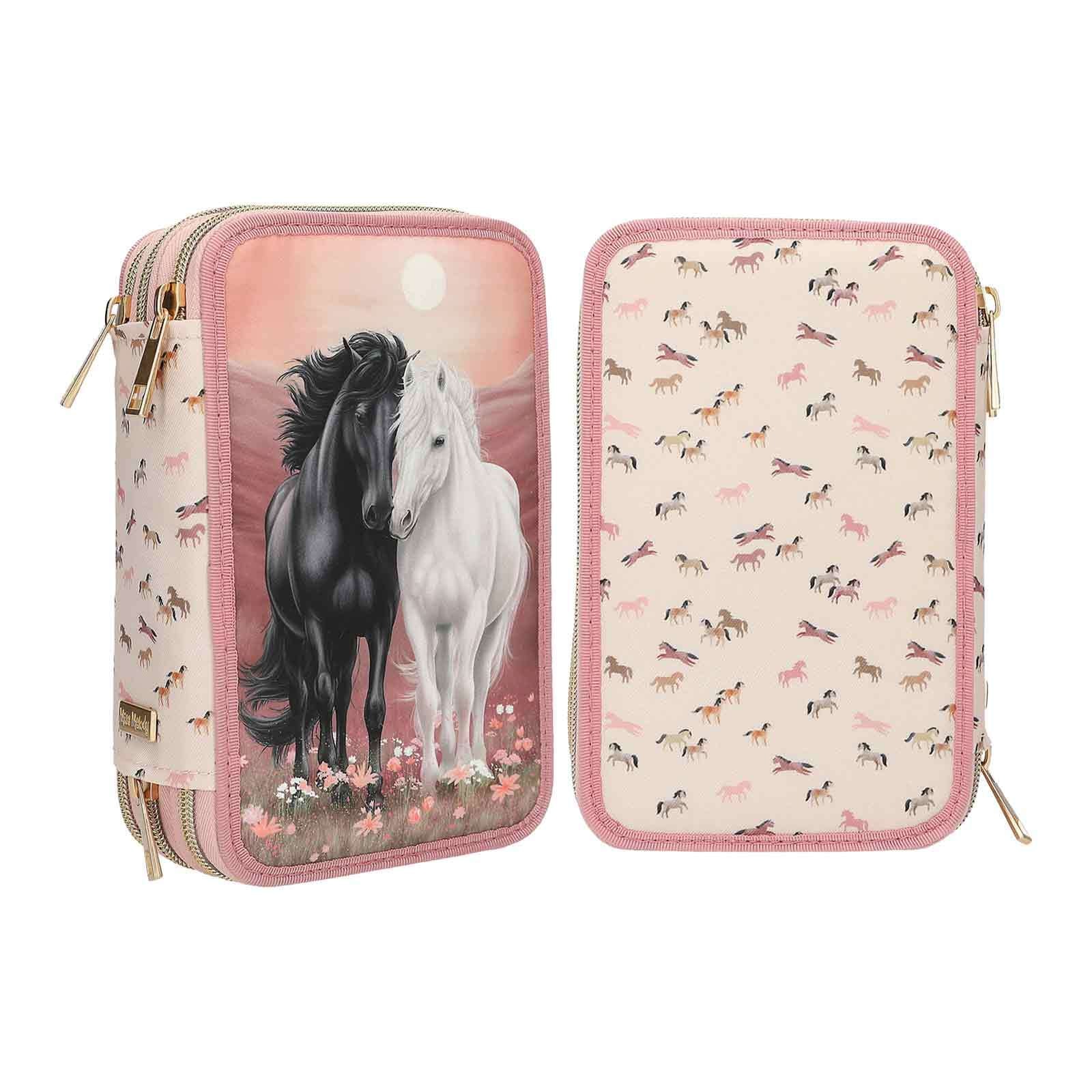 Depesche Buntstift »3-Fach Federtasche BLOSSOM PONY inkl. Stifte Miss Melody 7,5 x 13 x 20 cm rosa«