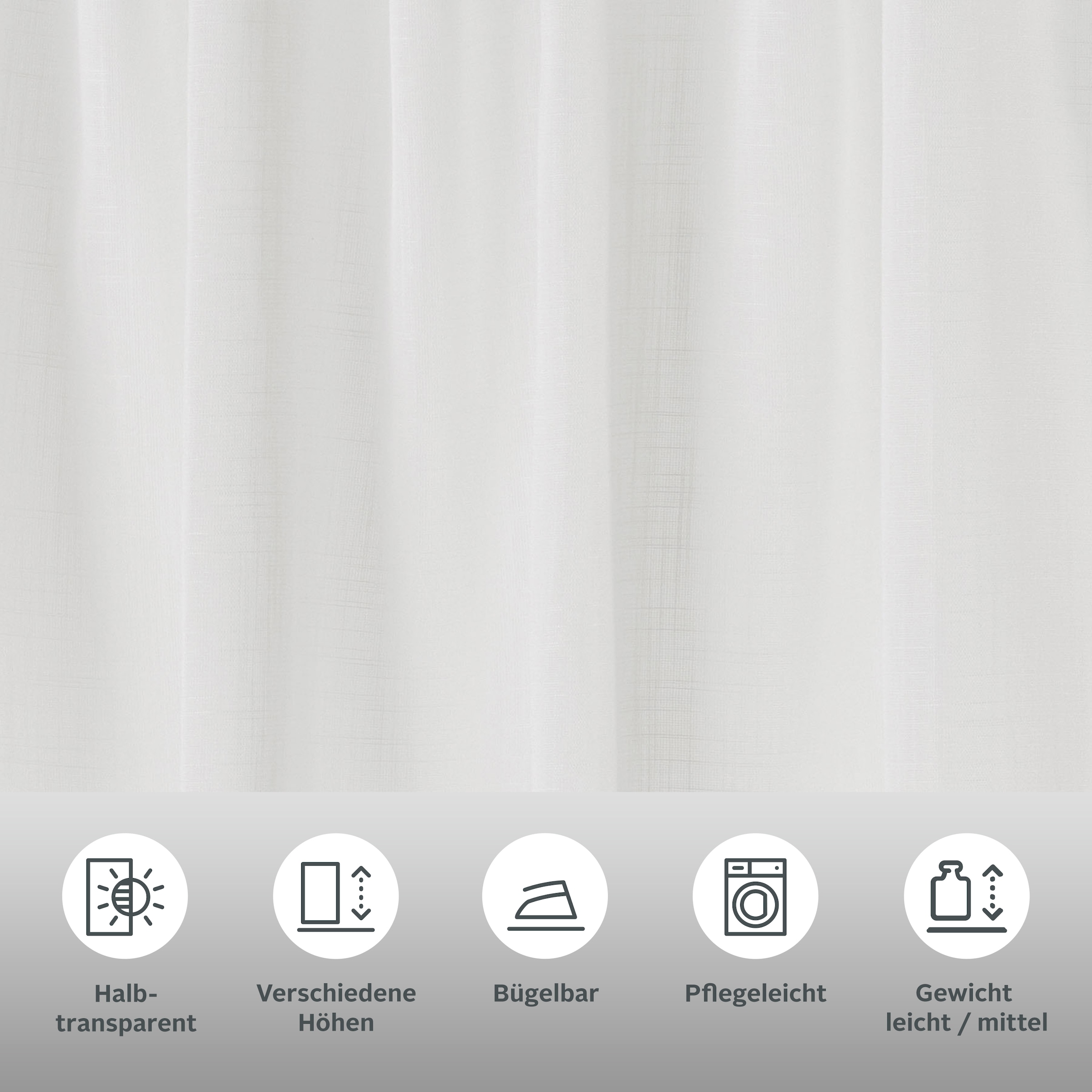 Home affaire Collection Vorhang »Linsdorf« Multifunktionsband 1 Stk. tlg. Leinenstruktur, halbtransparent
