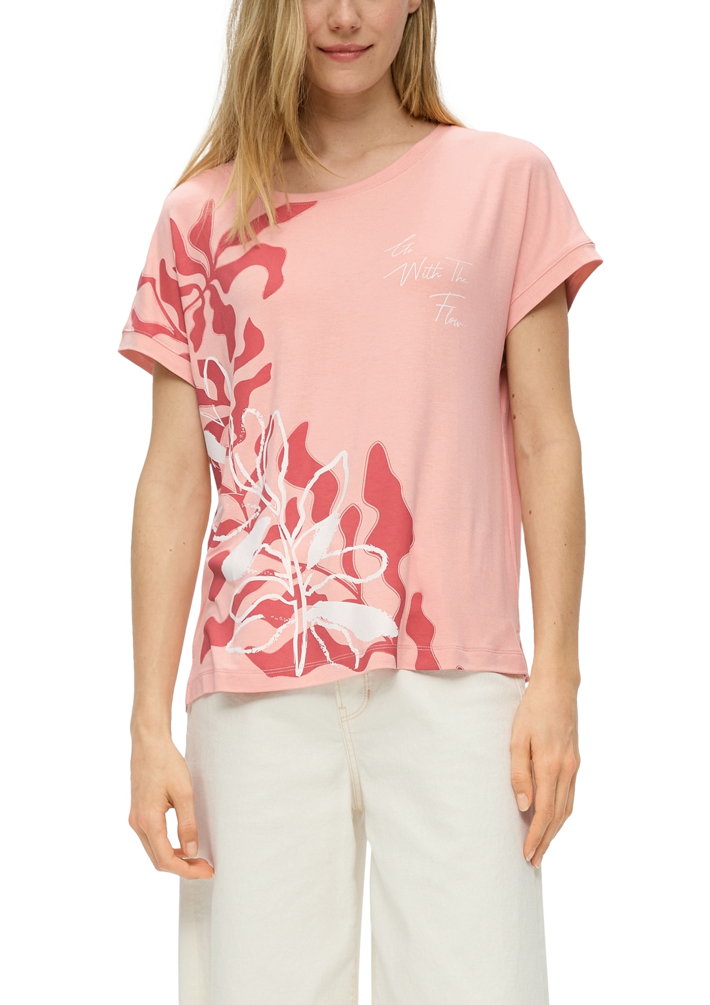 s.Oliver Print-Shirt, mit großem Floral-Print
