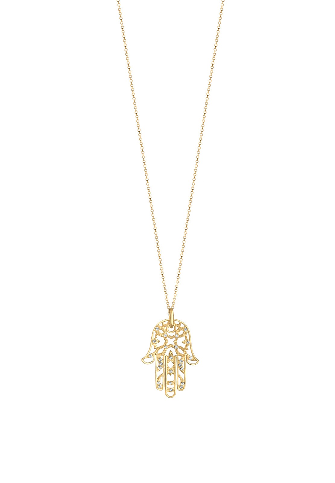 Elli Premium Silberkette »Halskette Hamsa Hand der Fatima Kristalle 925 Silber«
