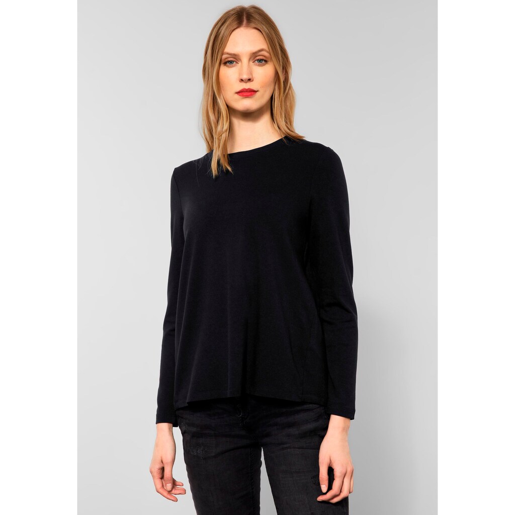 STREET ONE Langarmshirt mit Rückenfalte STREET ONE Langarmshirt mit Rückenfalte