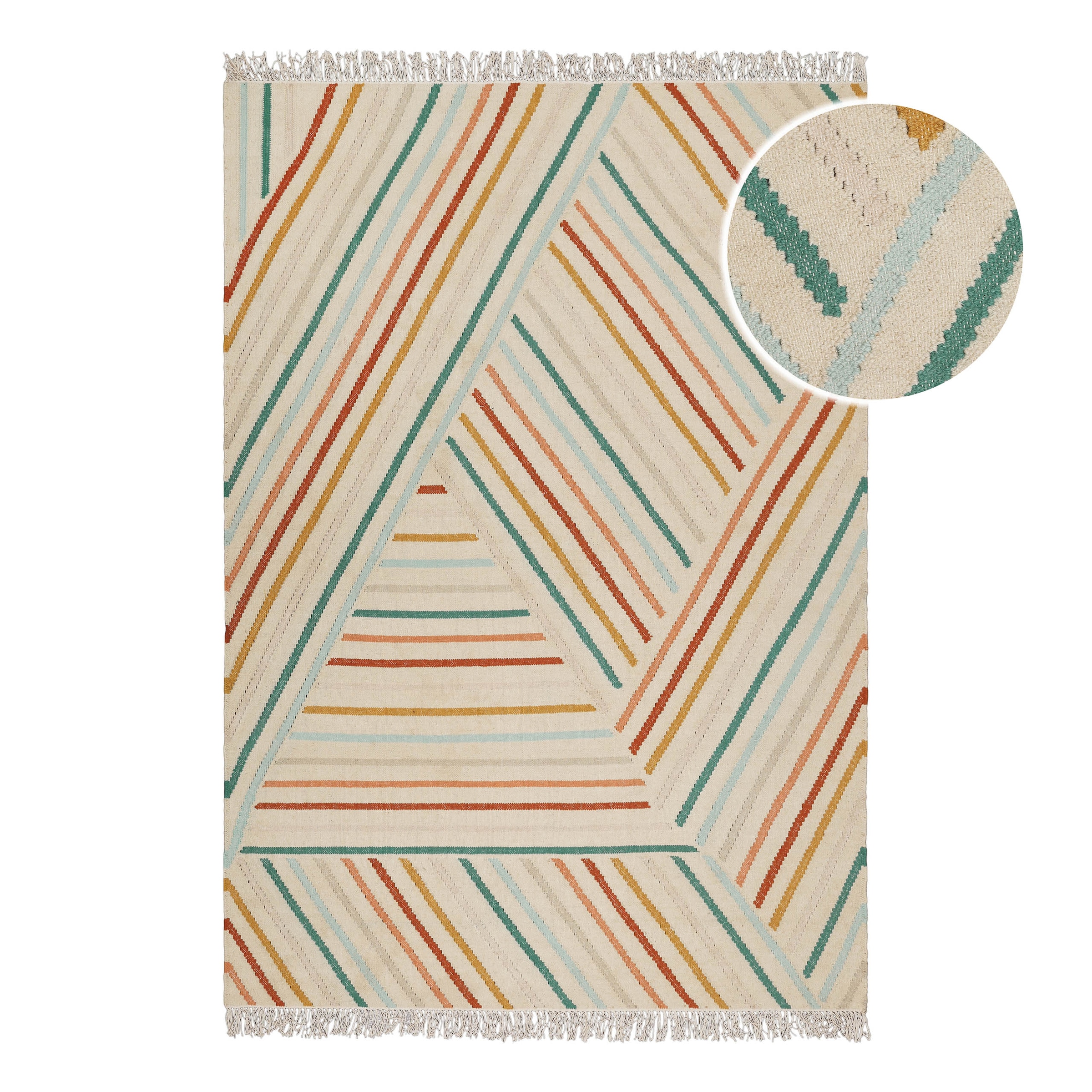 Wecon home Teppich »Modern Pop« rechteckig 5 mm Höhe handgewebt, robust, strapazierfähig, skandinavisch, Naturfaser