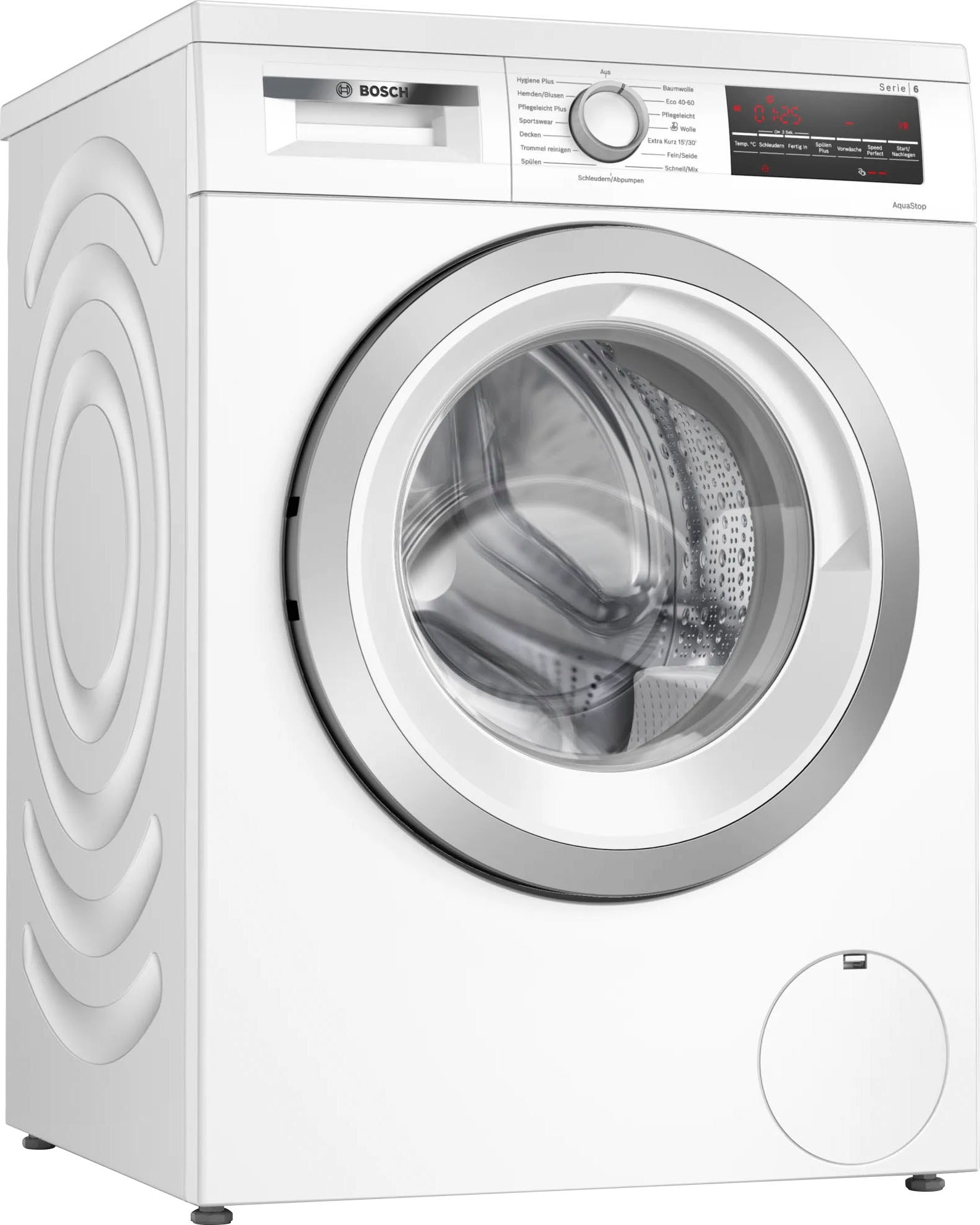 BOSCH Waschmaschine Serie 6 "WUU28T70" 8 kg 1400 U/min unterbaufähig, Speed Perfect, Hygiene Plus, großes LED-Display