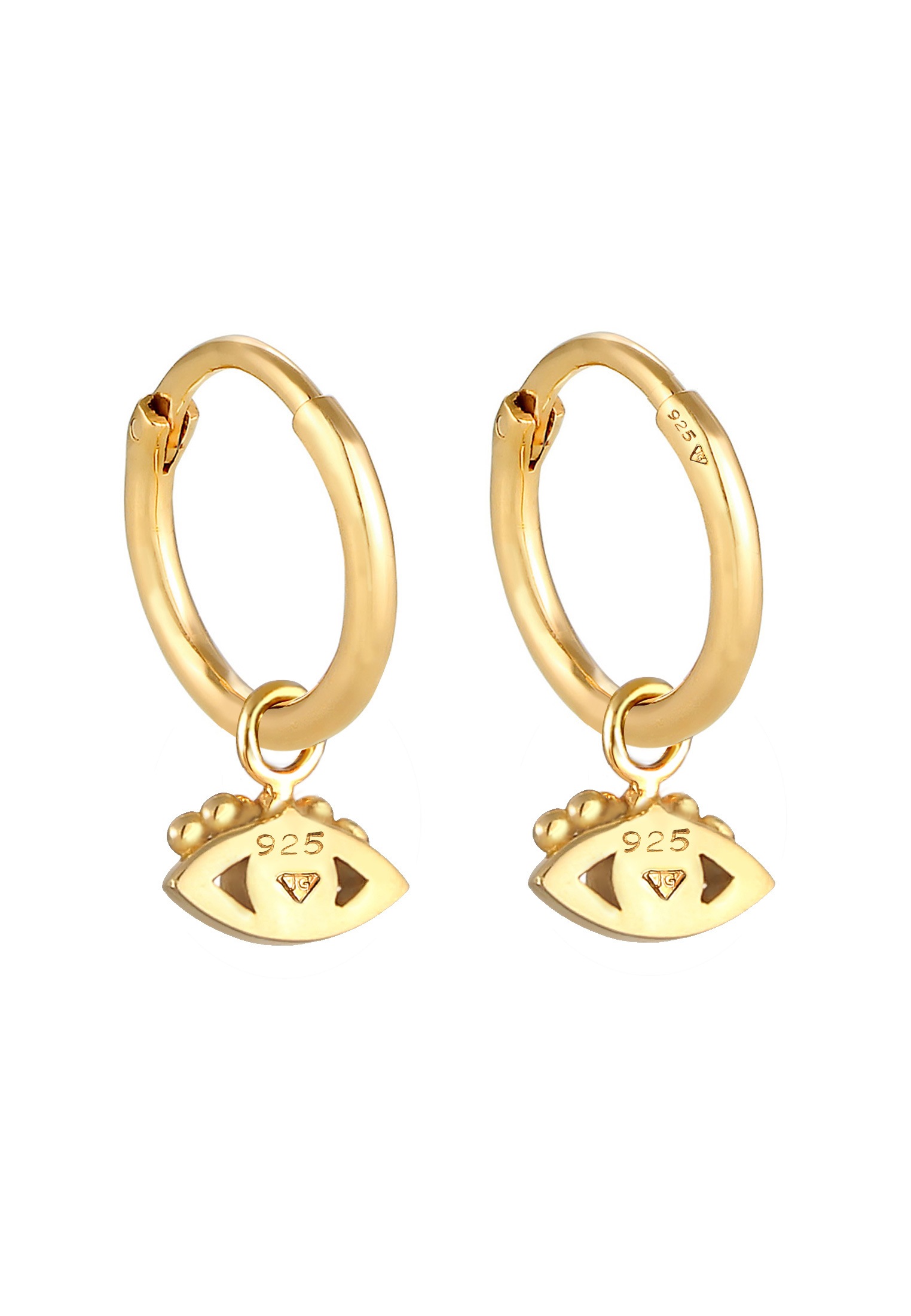Elli Paar Ohrhänger »Ohrringe Creolen Hänger Evil Eye Opal Edelstein 925 Silber«